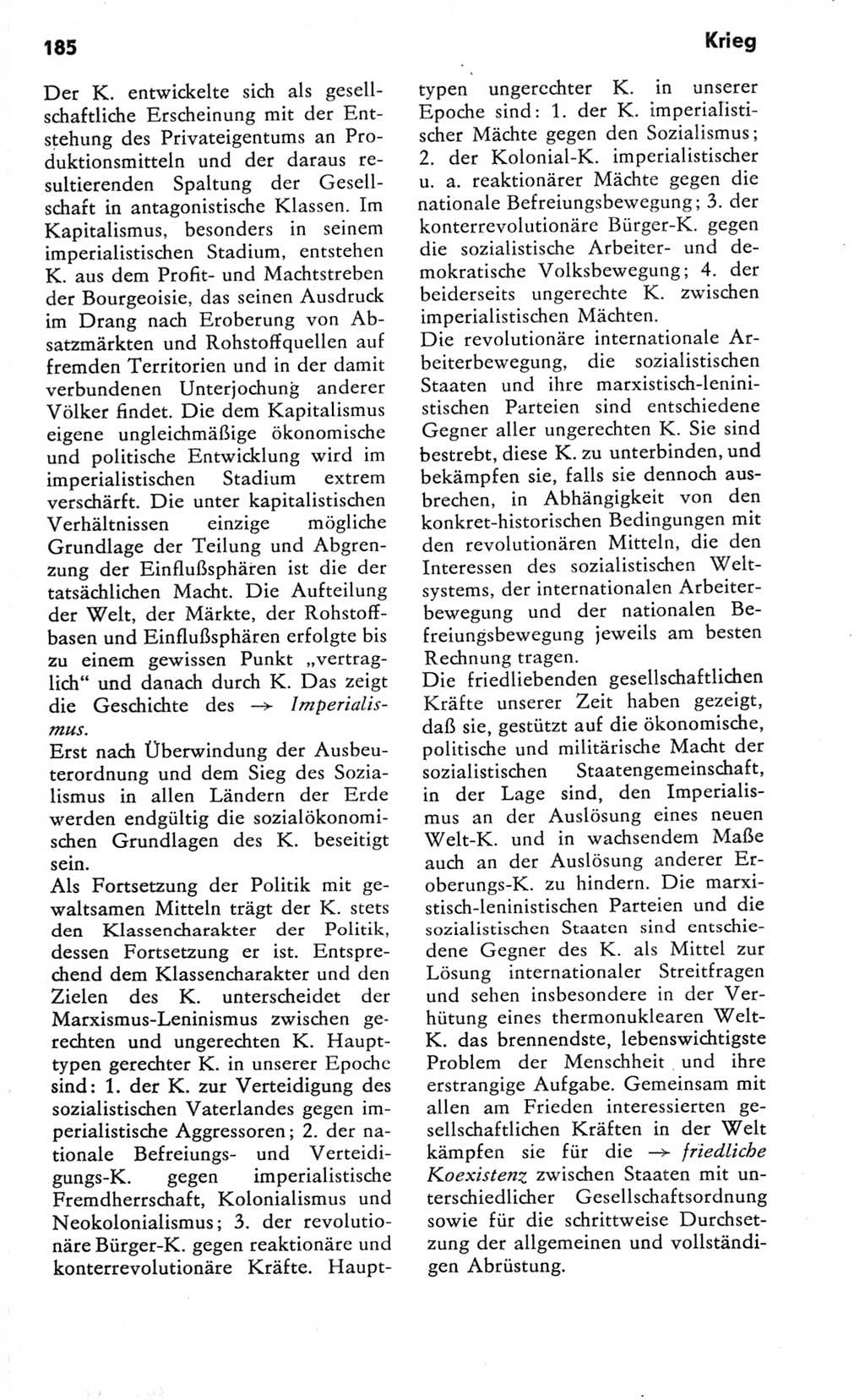 Kleines Wörterbuch der marxistisch-leninistischen Philosophie [Deutsche Demokratische Republik (DDR)] 1981, Seite 185 (Kl. Wb. ML Phil. DDR 1981, S. 185)