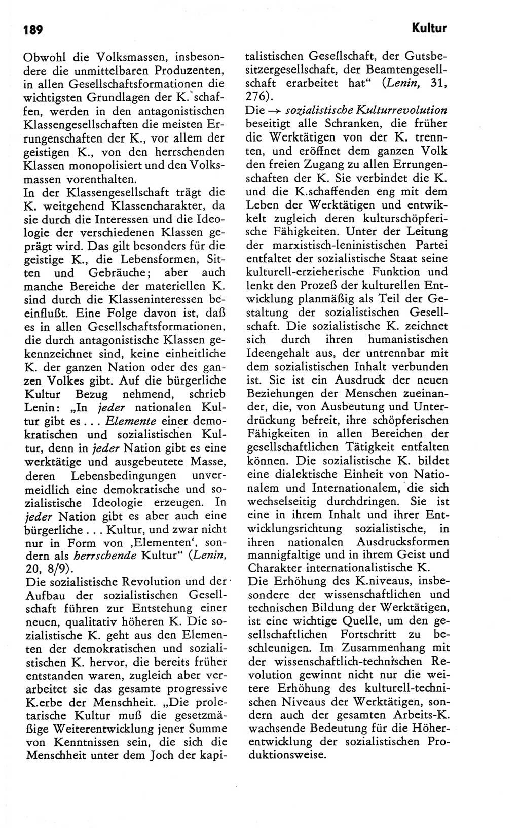 Kleines Wörterbuch der marxistisch-leninistischen Philosophie [Deutsche Demokratische Republik (DDR)] 1981, Seite 189 (Kl. Wb. ML Phil. DDR 1981, S. 189)