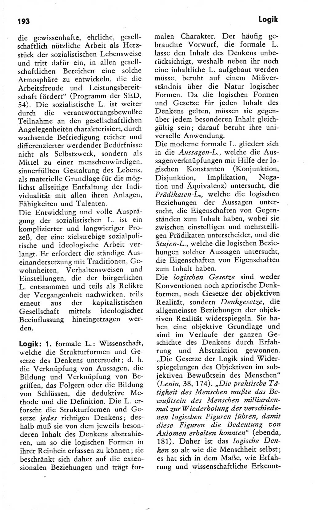 Kleines Wörterbuch der marxistisch-leninistischen Philosophie [Deutsche Demokratische Republik (DDR)] 1981, Seite 193 (Kl. Wb. ML Phil. DDR 1981, S. 193)