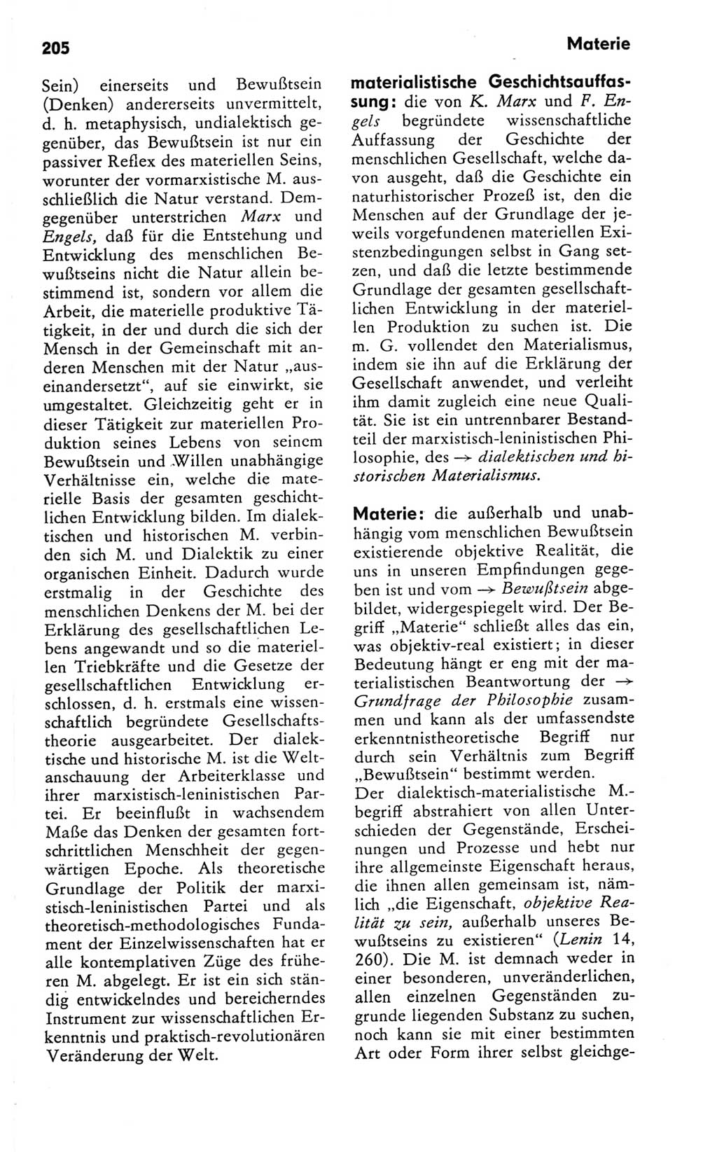 Kleines Wörterbuch der marxistisch-leninistischen Philosophie [Deutsche Demokratische Republik (DDR)] 1981, Seite 205 (Kl. Wb. ML Phil. DDR 1981, S. 205)