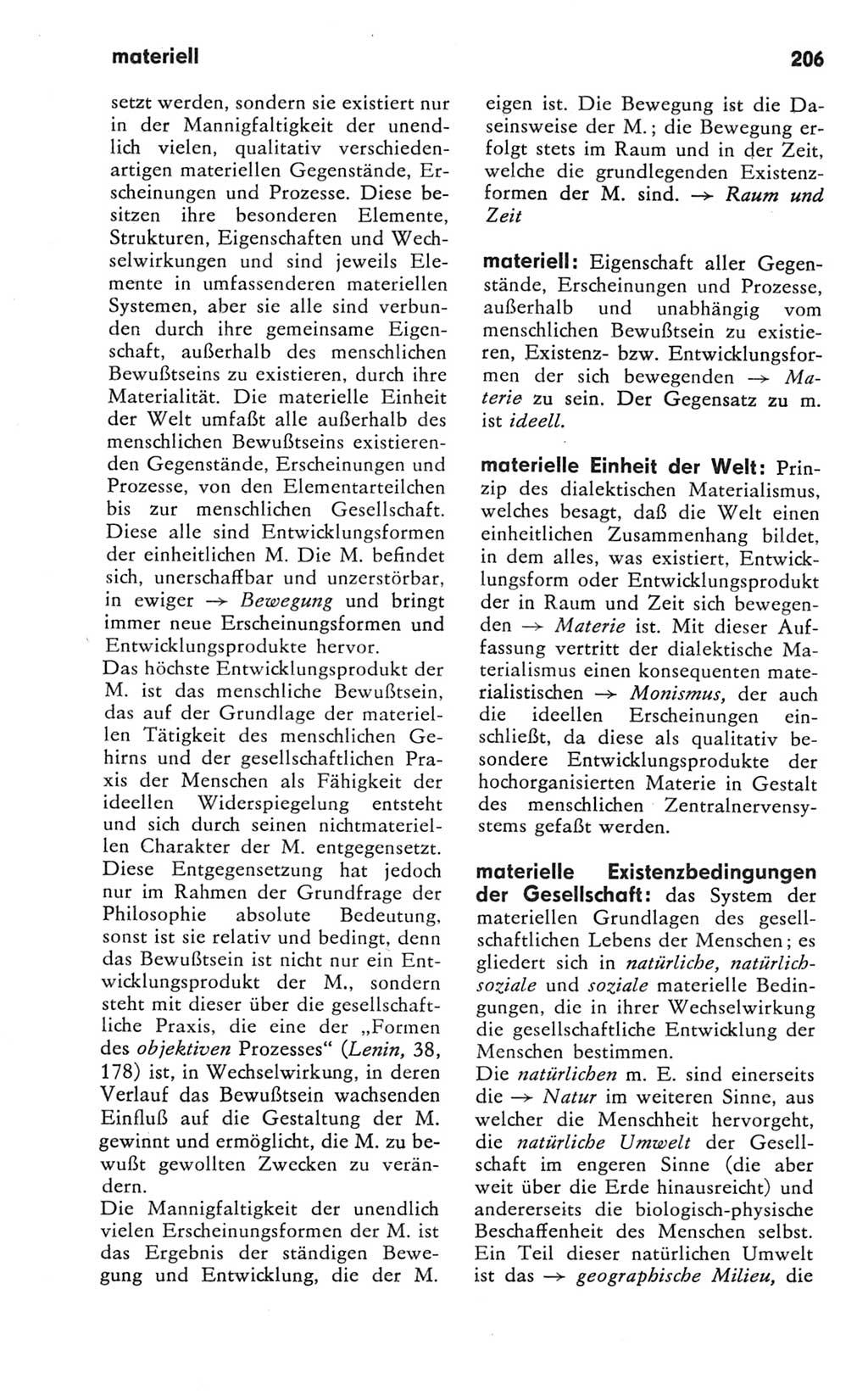 Kleines Wörterbuch der marxistisch-leninistischen Philosophie [Deutsche Demokratische Republik (DDR)] 1981, Seite 206 (Kl. Wb. ML Phil. DDR 1981, S. 206)