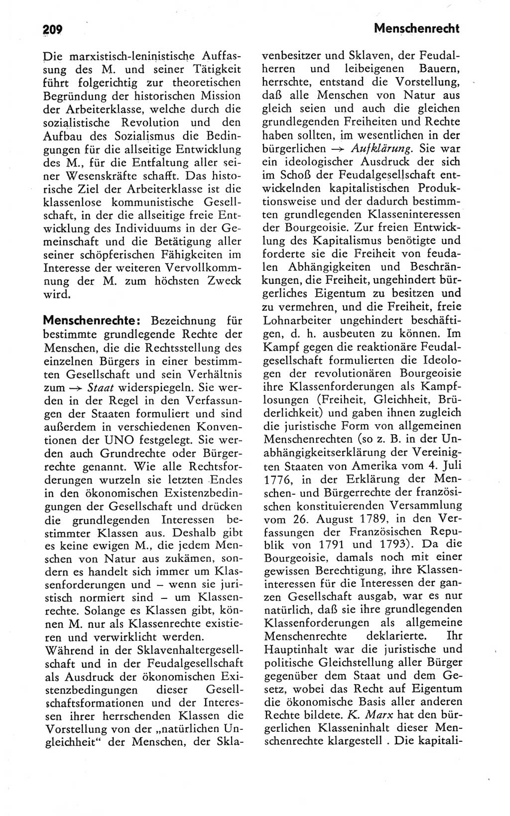 Kleines Wörterbuch der marxistisch-leninistischen Philosophie [Deutsche Demokratische Republik (DDR)] 1981, Seite 209 (Kl. Wb. ML Phil. DDR 1981, S. 209)
