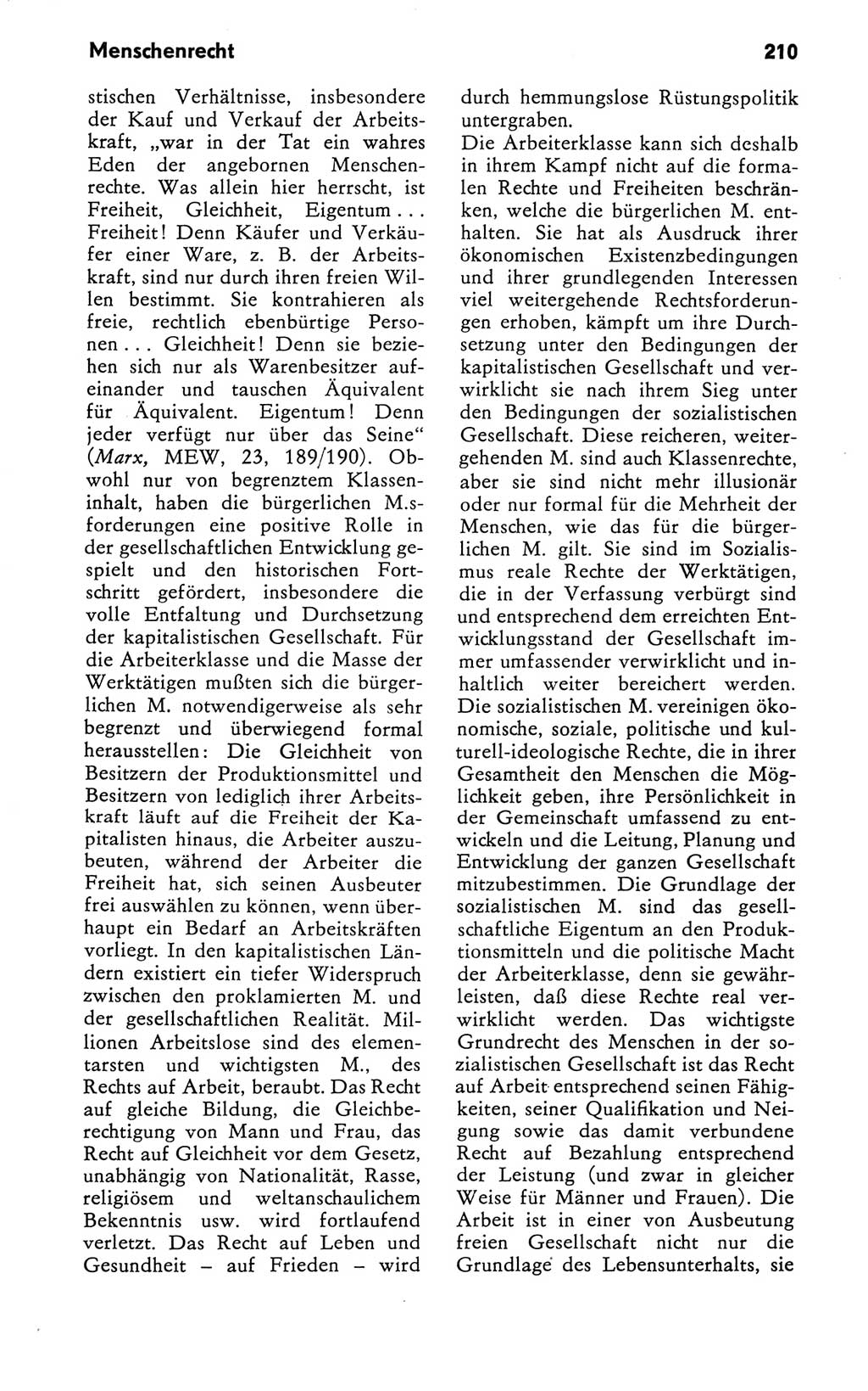 Kleines Wörterbuch der marxistisch-leninistischen Philosophie [Deutsche Demokratische Republik (DDR)] 1981, Seite 210 (Kl. Wb. ML Phil. DDR 1981, S. 210)
