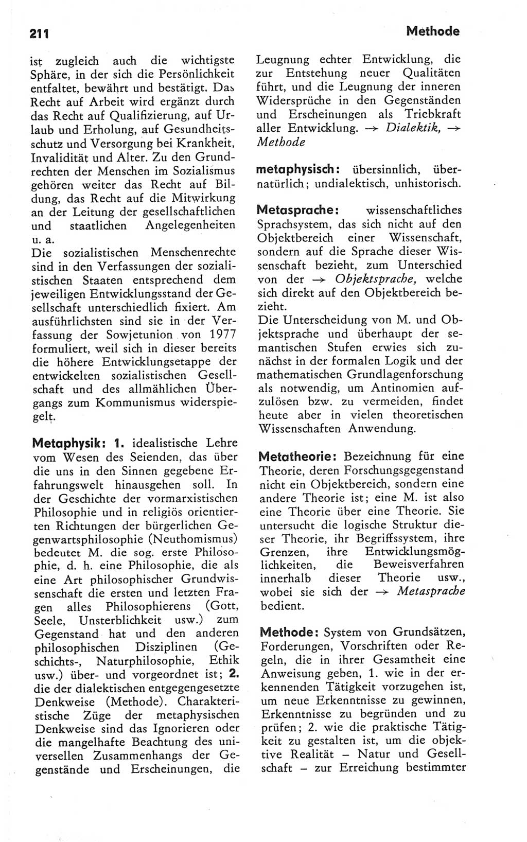 Kleines Wörterbuch der marxistisch-leninistischen Philosophie [Deutsche Demokratische Republik (DDR)] 1981, Seite 211 (Kl. Wb. ML Phil. DDR 1981, S. 211)