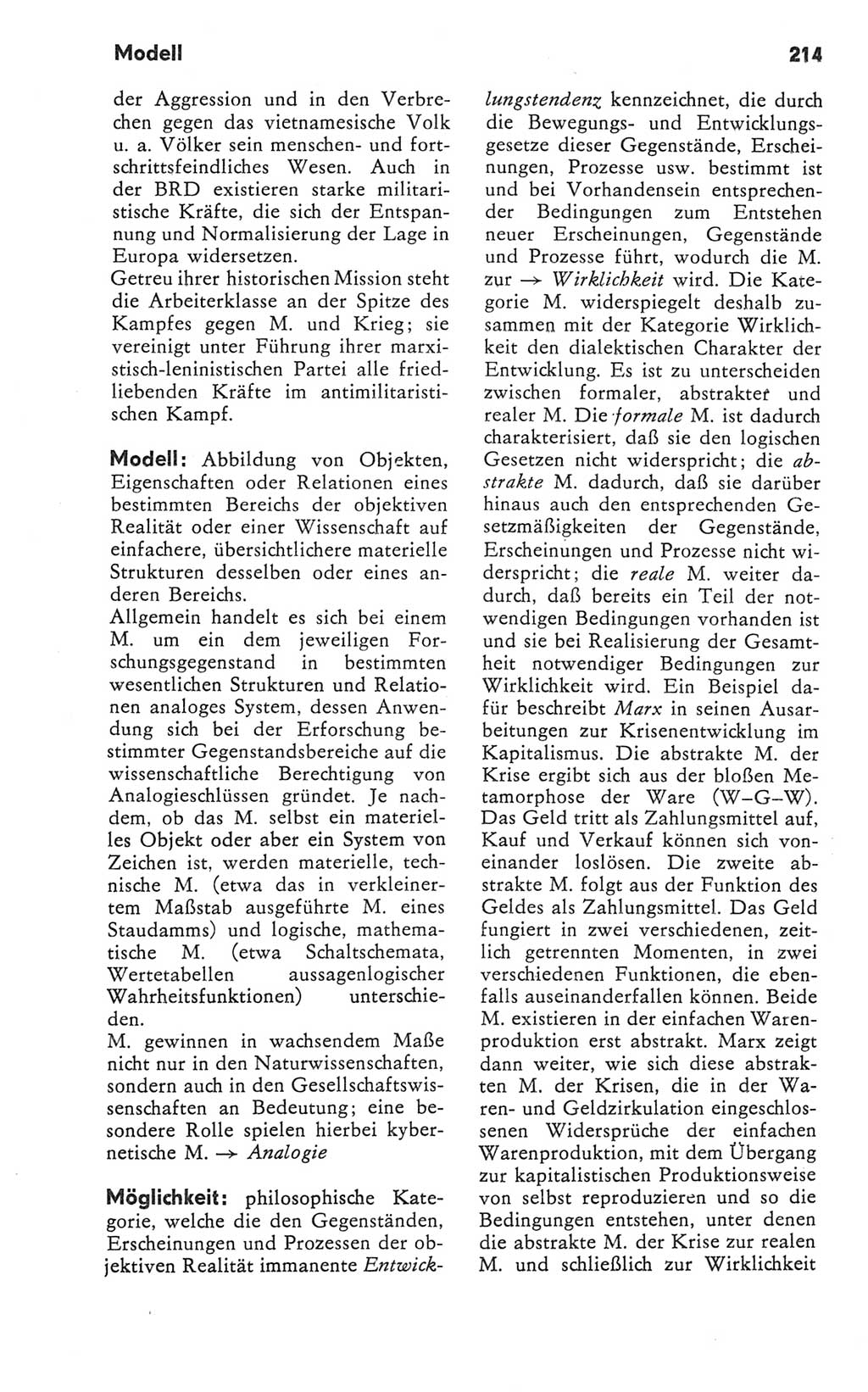 Kleines Wörterbuch der marxistisch-leninistischen Philosophie [Deutsche Demokratische Republik (DDR)] 1981, Seite 214 (Kl. Wb. ML Phil. DDR 1981, S. 214)