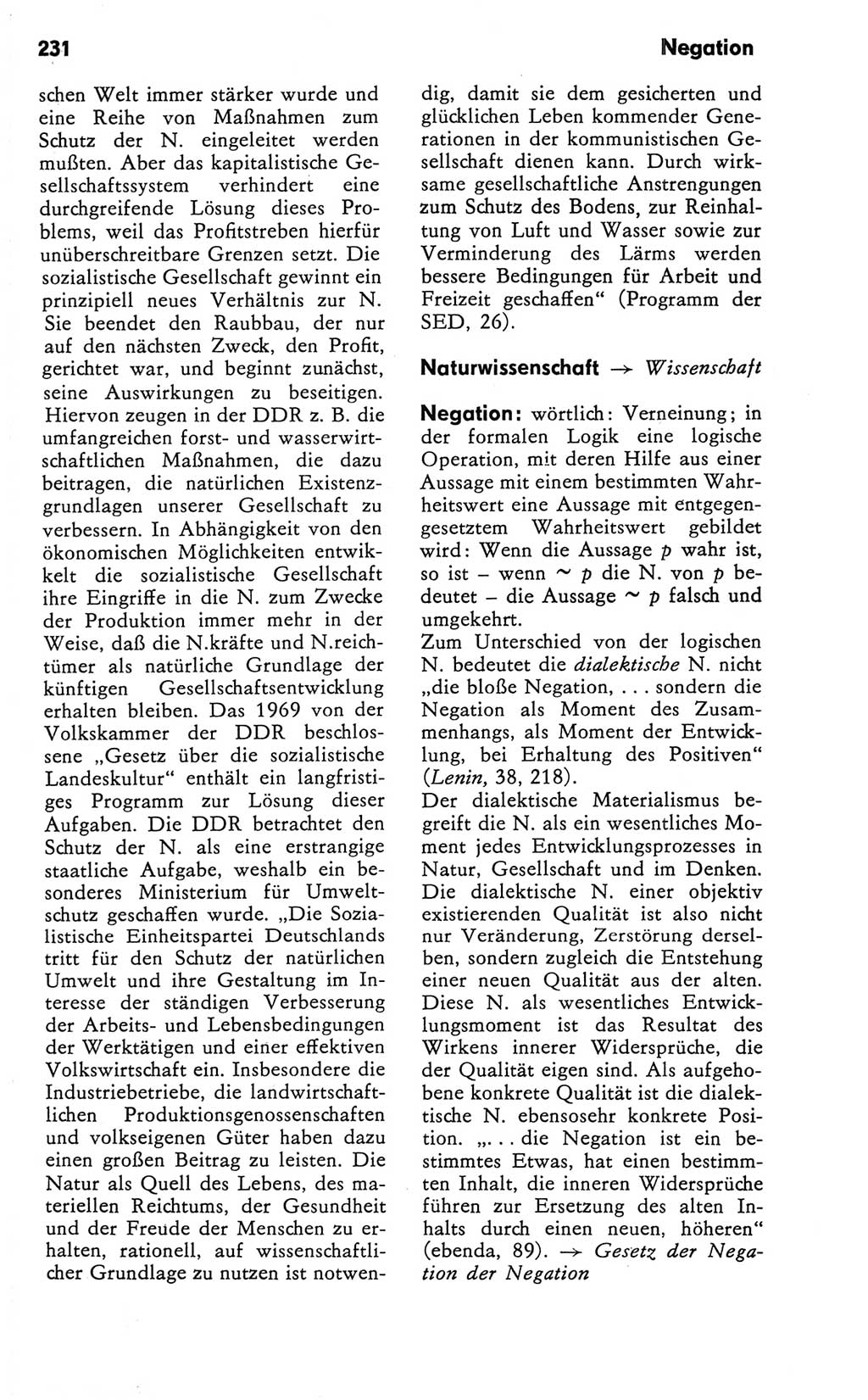 Kleines Wörterbuch der marxistisch-leninistischen Philosophie [Deutsche Demokratische Republik (DDR)] 1981, Seite 231 (Kl. Wb. ML Phil. DDR 1981, S. 231)