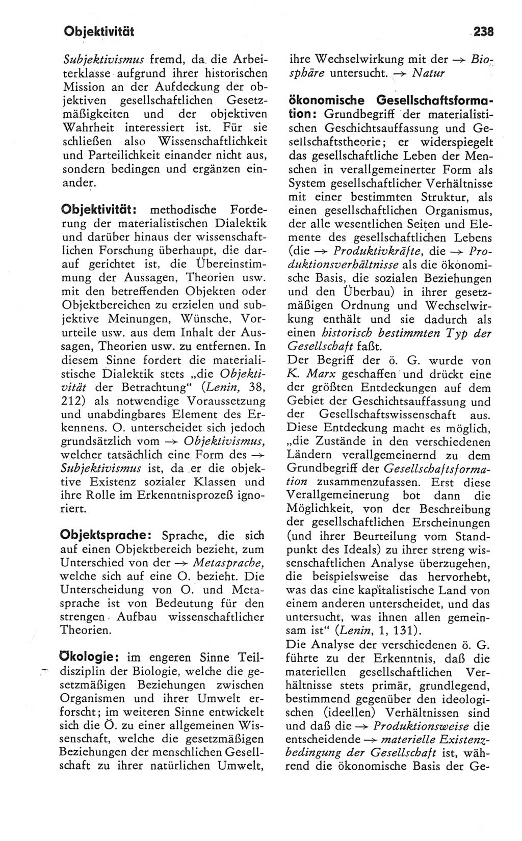 Kleines Wörterbuch der marxistisch-leninistischen Philosophie [Deutsche Demokratische Republik (DDR)] 1981, Seite 238 (Kl. Wb. ML Phil. DDR 1981, S. 238)