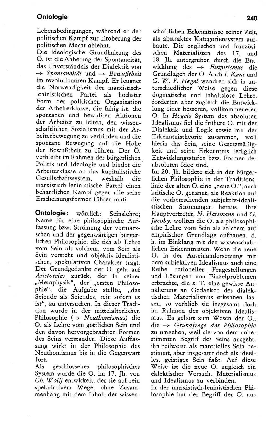 Kleines Wörterbuch der marxistisch-leninistischen Philosophie [Deutsche Demokratische Republik (DDR)] 1981, Seite 240 (Kl. Wb. ML Phil. DDR 1981, S. 240)