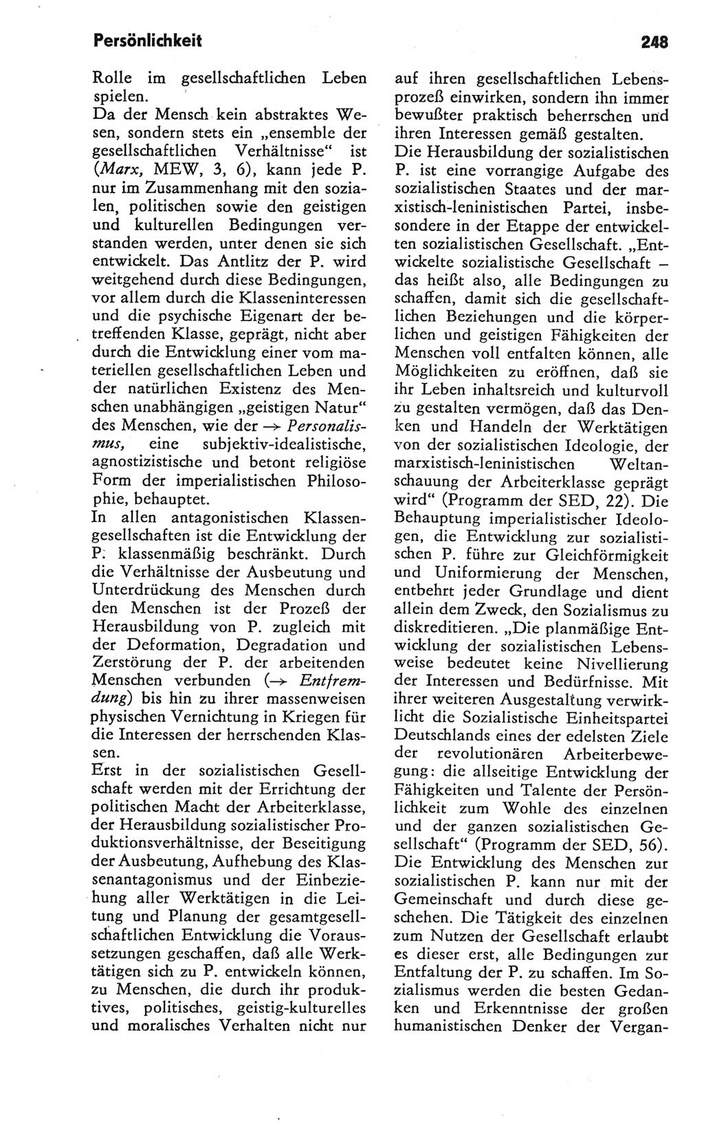 Kleines Wörterbuch der marxistisch-leninistischen Philosophie [Deutsche Demokratische Republik (DDR)] 1981, Seite 248 (Kl. Wb. ML Phil. DDR 1981, S. 248)