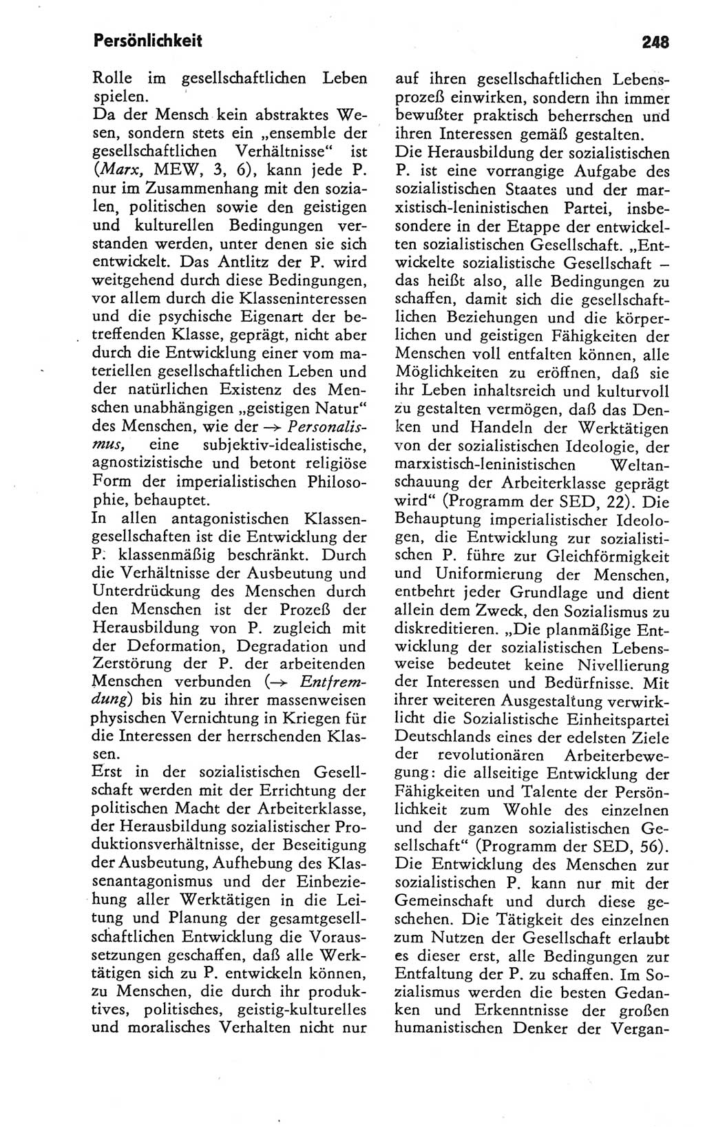 Kleines Wörterbuch der marxistisch-leninistischen Philosophie [Deutsche Demokratische Republik (DDR)] 1981, Seite 248 (Kl. Wb. ML Phil. DDR 1981, S. 248)
