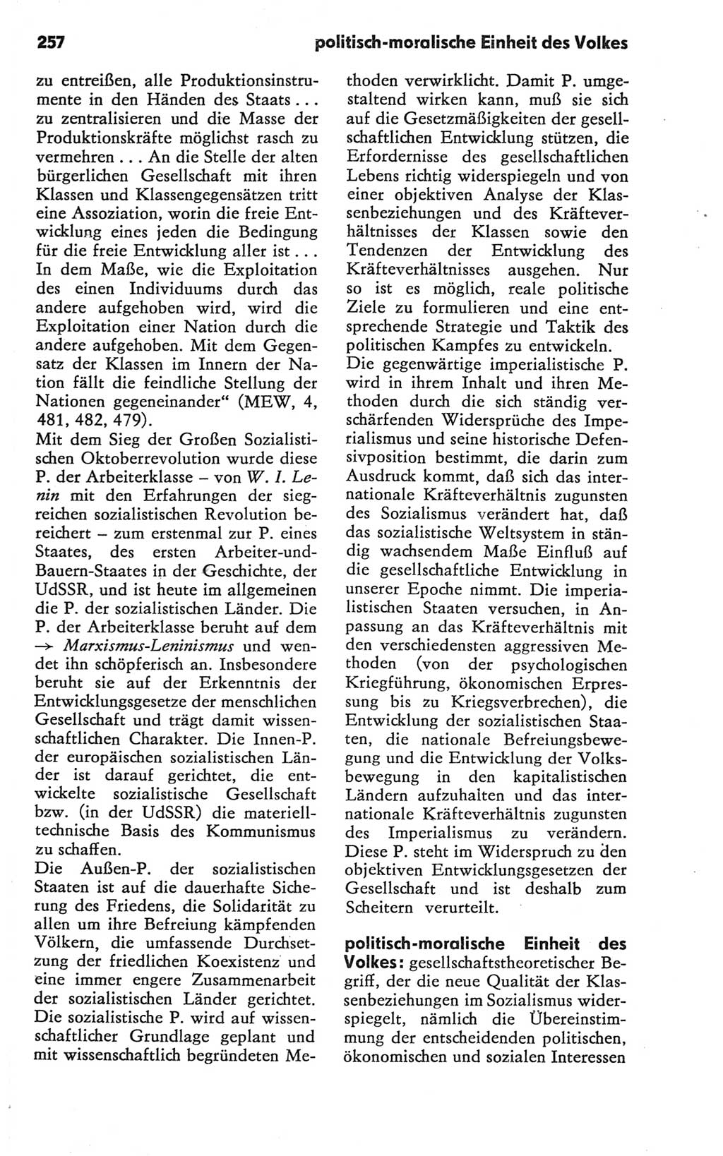 Kleines Wörterbuch der marxistisch-leninistischen Philosophie [Deutsche Demokratische Republik (DDR)] 1981, Seite 257 (Kl. Wb. ML Phil. DDR 1981, S. 257)