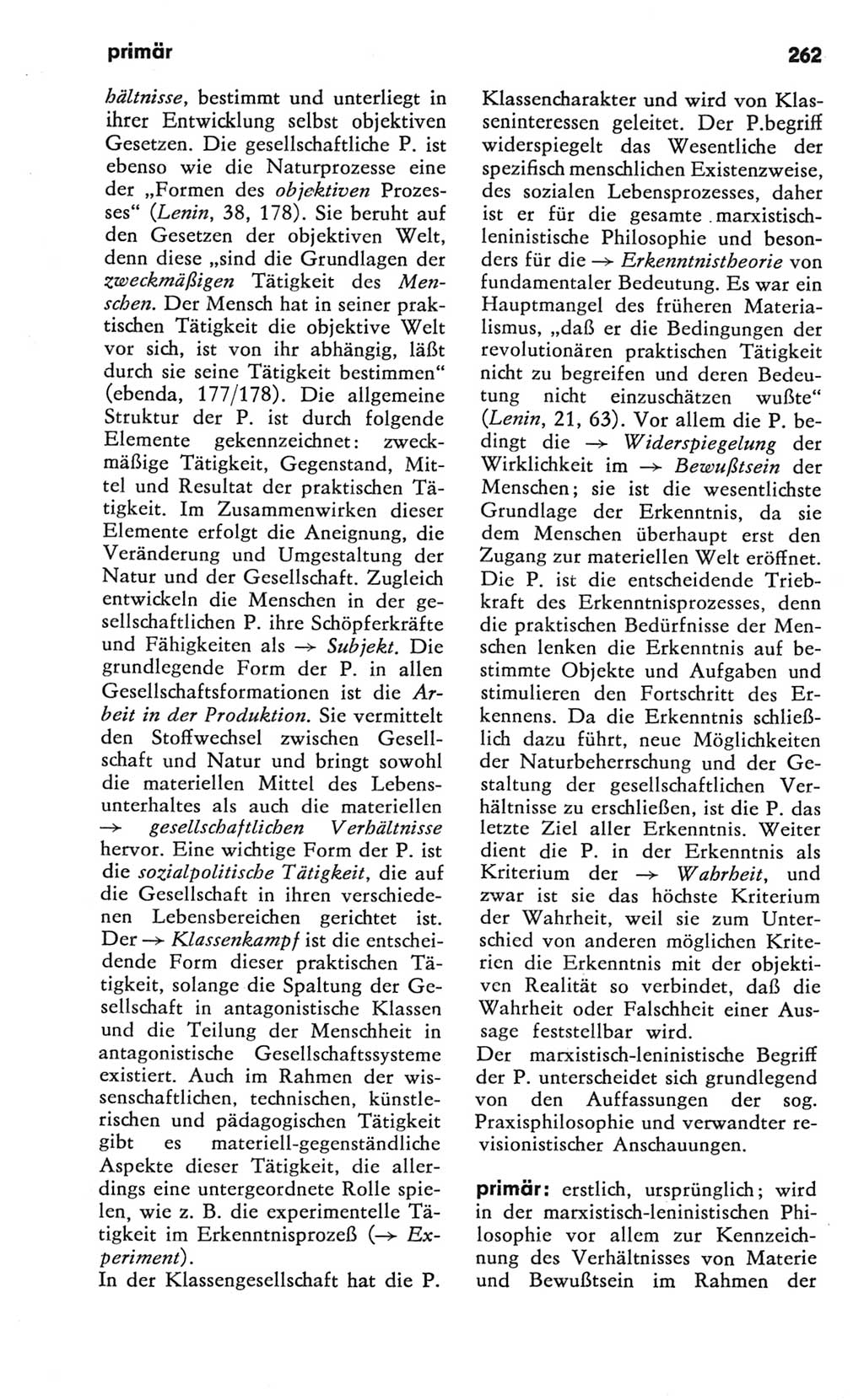 Kleines Wörterbuch der marxistisch-leninistischen Philosophie [Deutsche Demokratische Republik (DDR)] 1981, Seite 262 (Kl. Wb. ML Phil. DDR 1981, S. 262)