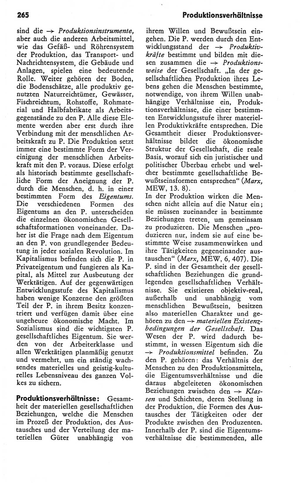 Kleines Wörterbuch der marxistisch-leninistischen Philosophie [Deutsche Demokratische Republik (DDR)] 1981, Seite 265 (Kl. Wb. ML Phil. DDR 1981, S. 265)