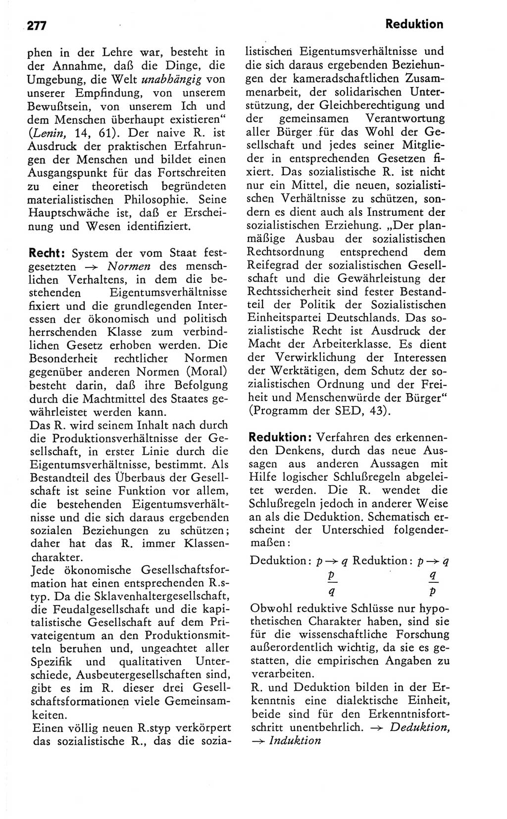 Kleines Wörterbuch der marxistisch-leninistischen Philosophie [Deutsche Demokratische Republik (DDR)] 1981, Seite 277 (Kl. Wb. ML Phil. DDR 1981, S. 277)