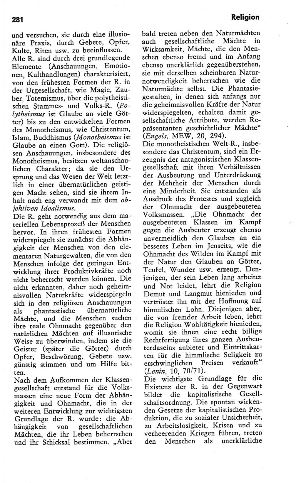 Kleines Wörterbuch der marxistisch-leninistischen Philosophie [Deutsche Demokratische Republik (DDR)] 1981, Seite 281 (Kl. Wb. ML Phil. DDR 1981, S. 281)