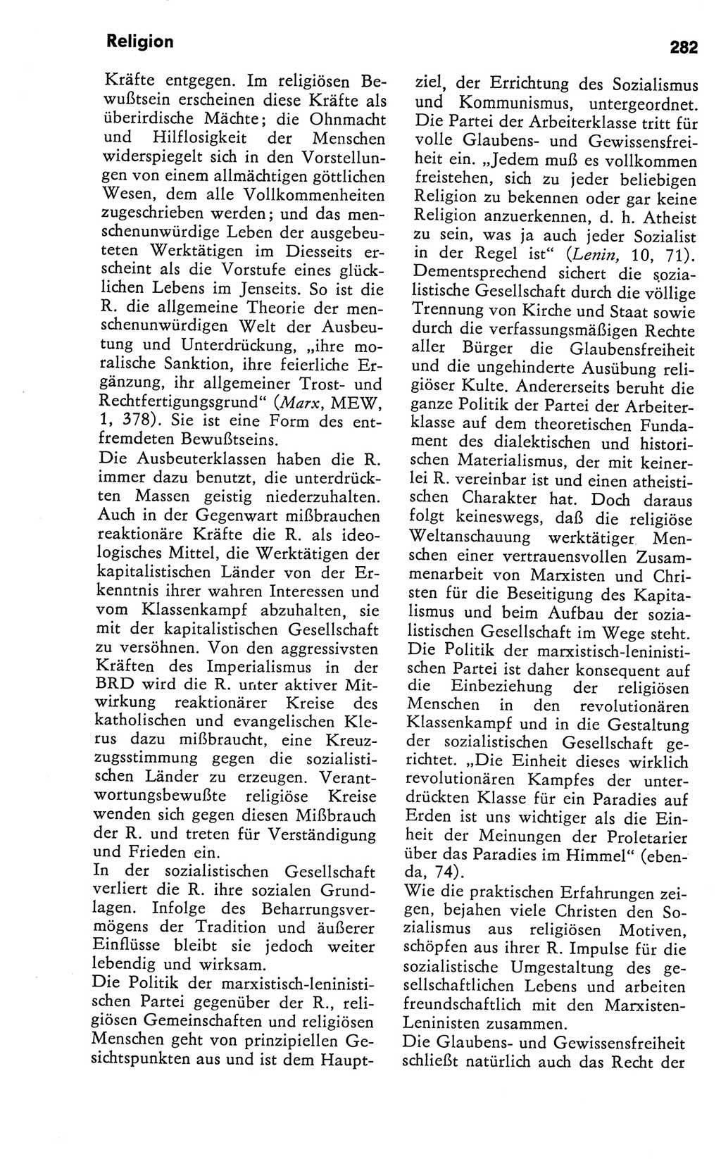 Kleines Wörterbuch der marxistisch-leninistischen Philosophie [Deutsche Demokratische Republik (DDR)] 1981, Seite 282 (Kl. Wb. ML Phil. DDR 1981, S. 282)