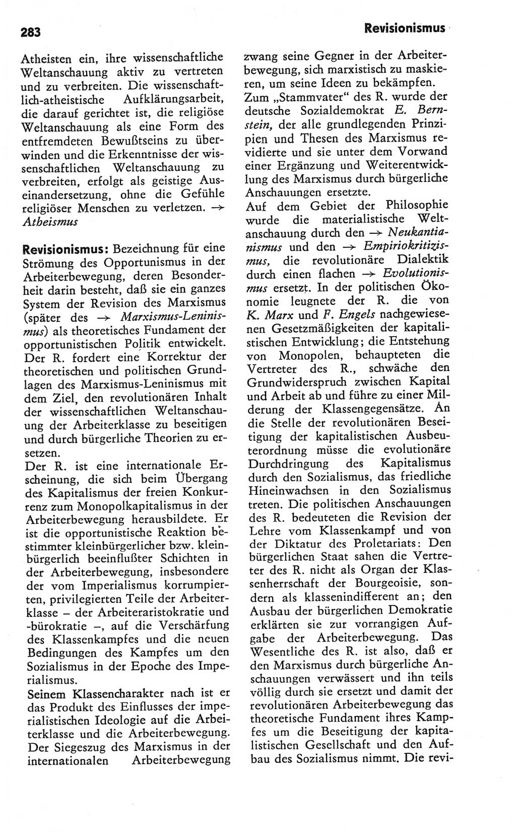 Kleines Wörterbuch der marxistisch-leninistischen Philosophie [Deutsche Demokratische Republik (DDR)] 1981, Seite 283 (Kl. Wb. ML Phil. DDR 1981, S. 283)