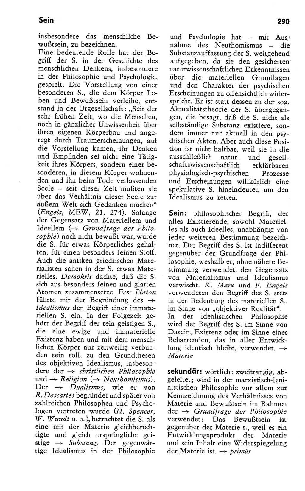 Kleines Wörterbuch der marxistisch-leninistischen Philosophie [Deutsche Demokratische Republik (DDR)] 1981, Seite 290 (Kl. Wb. ML Phil. DDR 1981, S. 290)