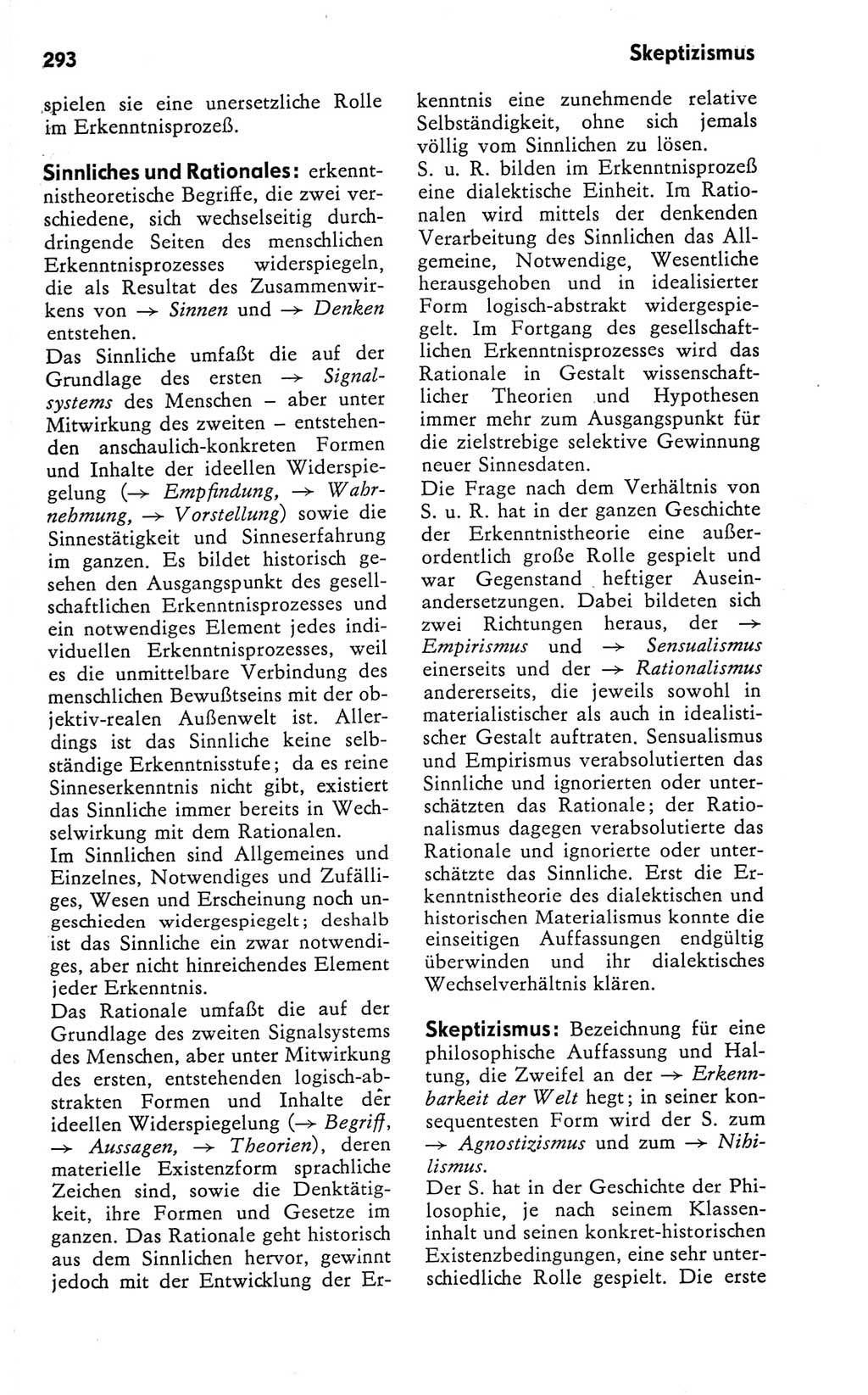 Kleines Wörterbuch der marxistisch-leninistischen Philosophie [Deutsche Demokratische Republik (DDR)] 1981, Seite 293 (Kl. Wb. ML Phil. DDR 1981, S. 293)