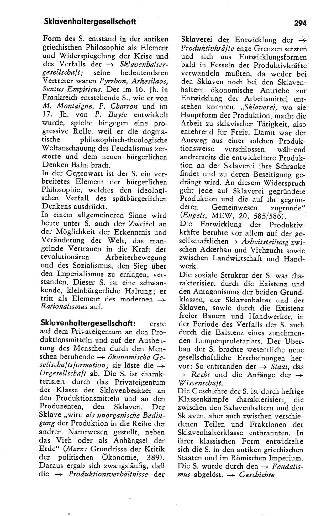 Kleines Wörterbuch der marxistisch-leninistischen Philosophie [Deutsche Demokratische Republik (DDR)] 1981, Seite 294 (Kl. Wb. ML Phil. DDR 1981, S. 294)