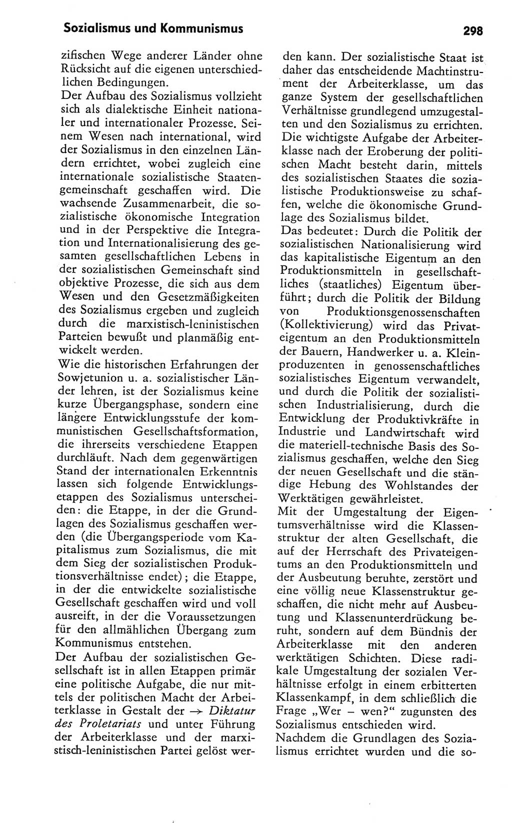 Kleines Wörterbuch der marxistisch-leninistischen Philosophie [Deutsche Demokratische Republik (DDR)] 1981, Seite 298 (Kl. Wb. ML Phil. DDR 1981, S. 298)