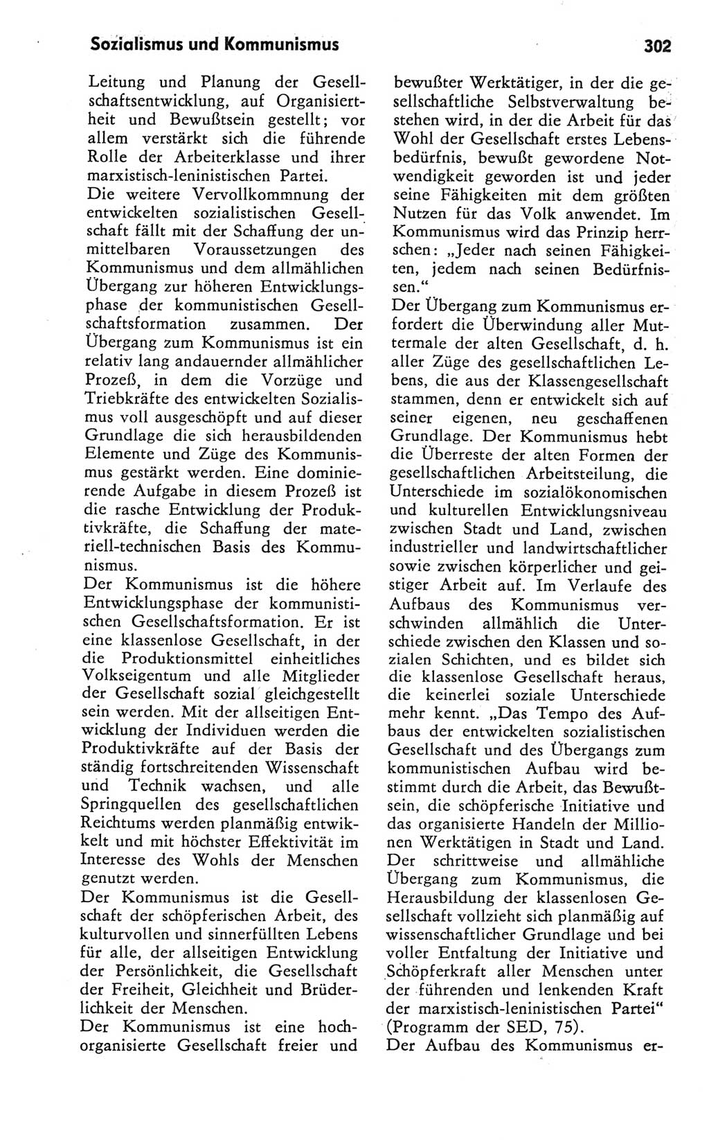 Kleines Wörterbuch der marxistisch-leninistischen Philosophie [Deutsche Demokratische Republik (DDR)] 1981, Seite 302 (Kl. Wb. ML Phil. DDR 1981, S. 302)