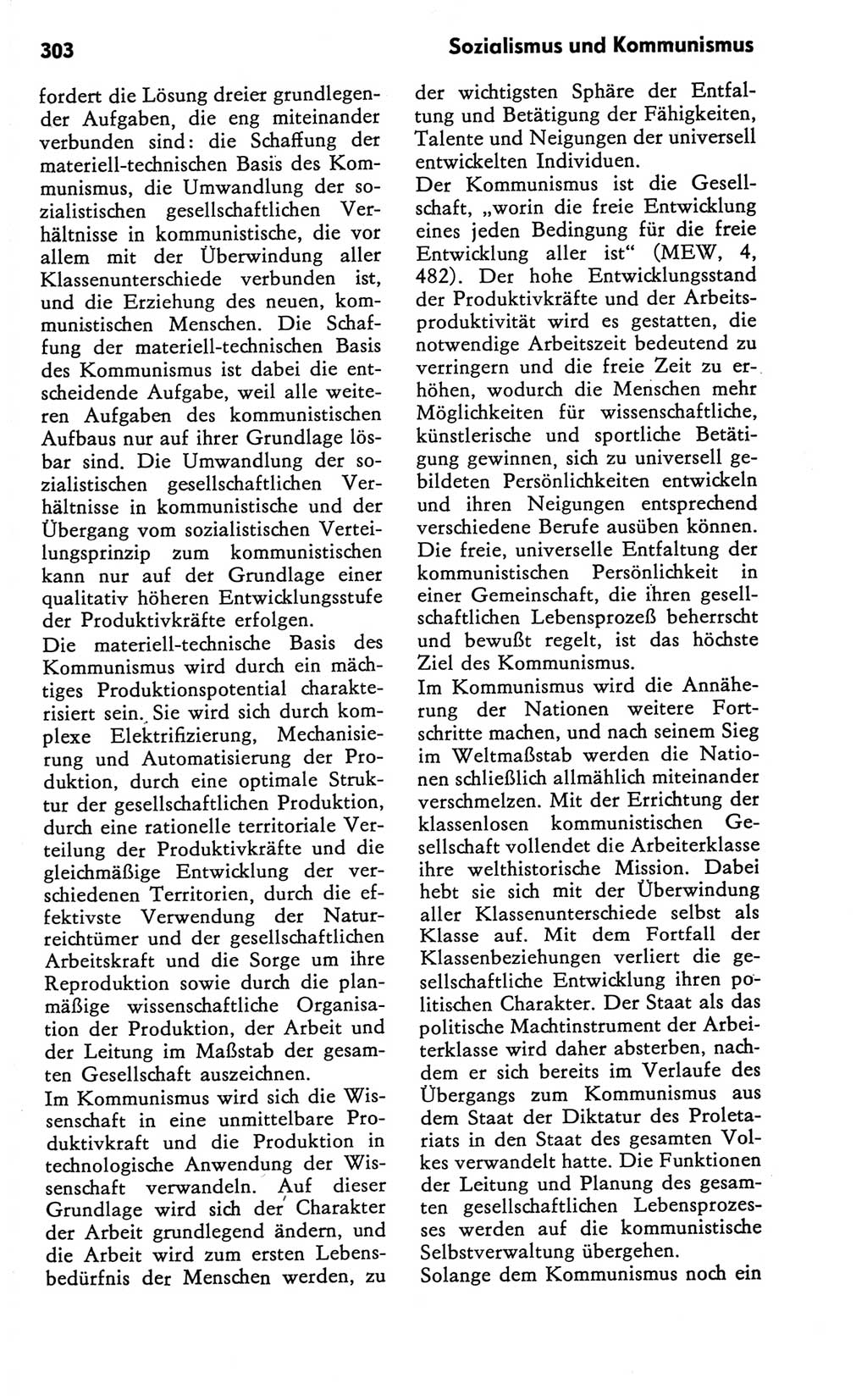 Kleines Wörterbuch der marxistisch-leninistischen Philosophie [Deutsche Demokratische Republik (DDR)] 1981, Seite 303 (Kl. Wb. ML Phil. DDR 1981, S. 303)