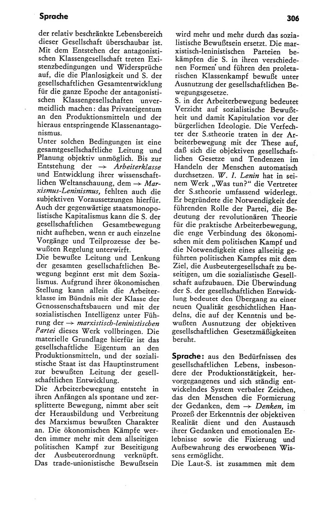 Kleines Wörterbuch der marxistisch-leninistischen Philosophie [Deutsche Demokratische Republik (DDR)] 1981, Seite 306 (Kl. Wb. ML Phil. DDR 1981, S. 306)
