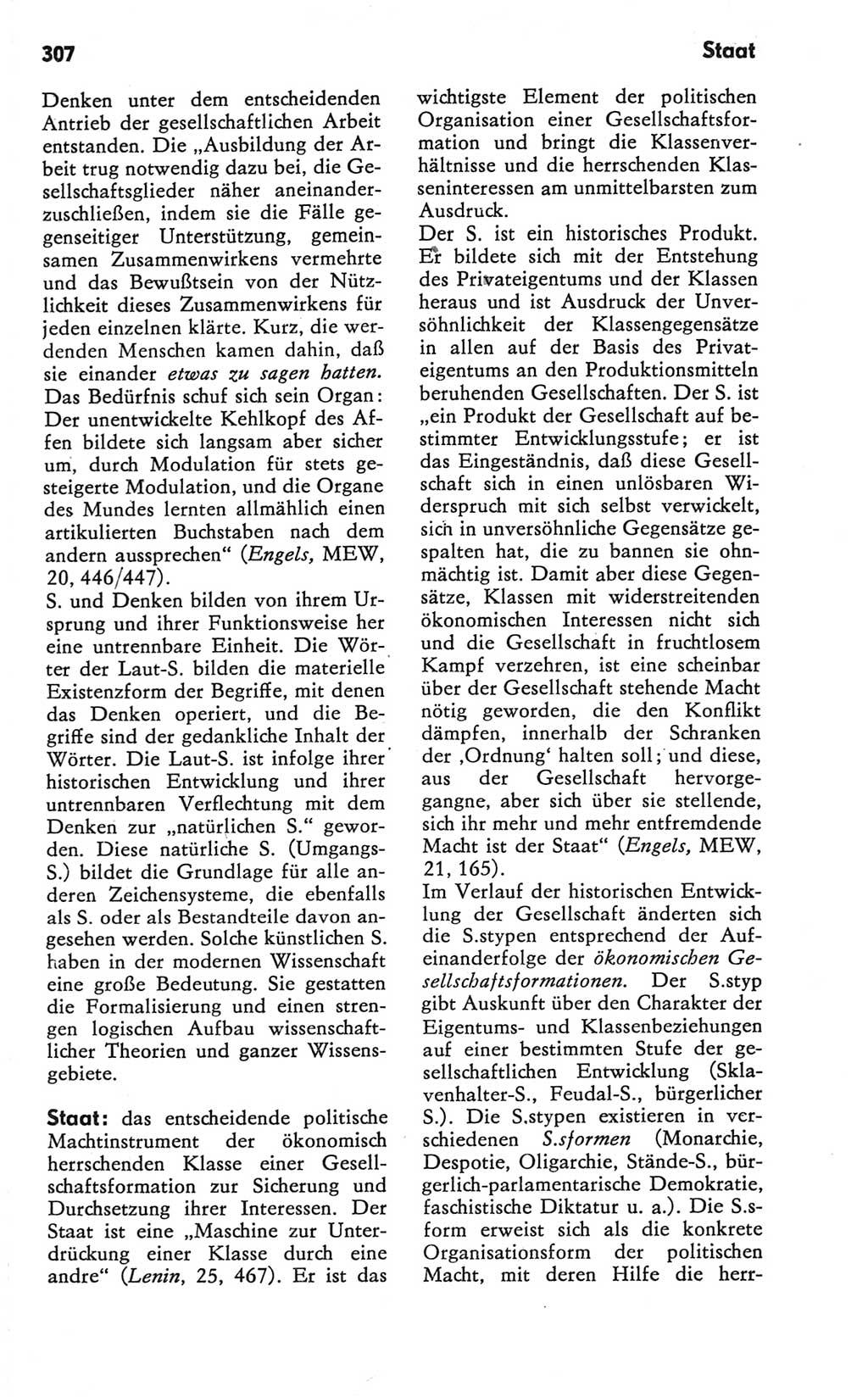 Kleines Wörterbuch der marxistisch-leninistischen Philosophie [Deutsche Demokratische Republik (DDR)] 1981, Seite 307 (Kl. Wb. ML Phil. DDR 1981, S. 307)