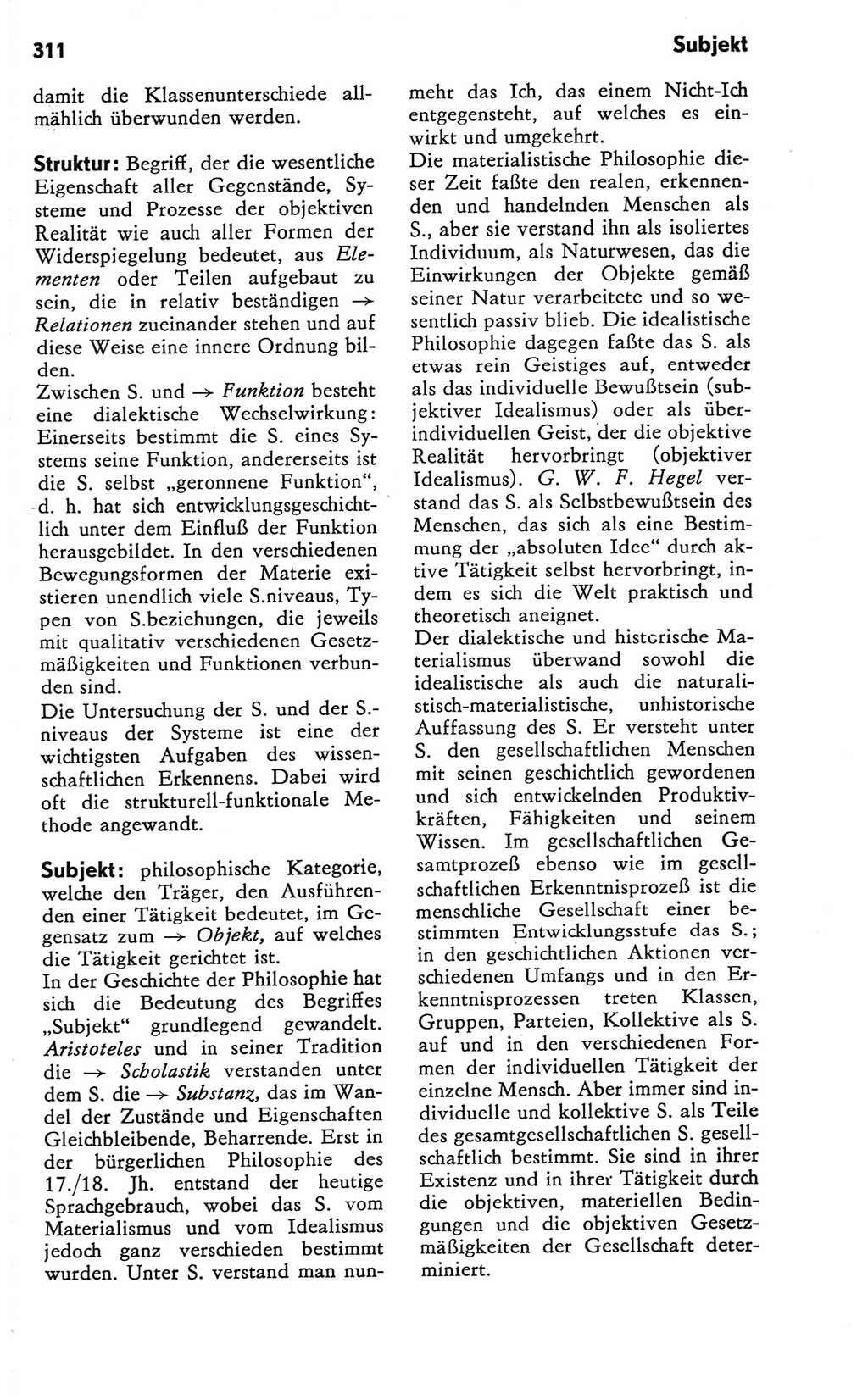 Kleines Wörterbuch der marxistisch-leninistischen Philosophie [Deutsche Demokratische Republik (DDR)] 1981, Seite 311 (Kl. Wb. ML Phil. DDR 1981, S. 311)