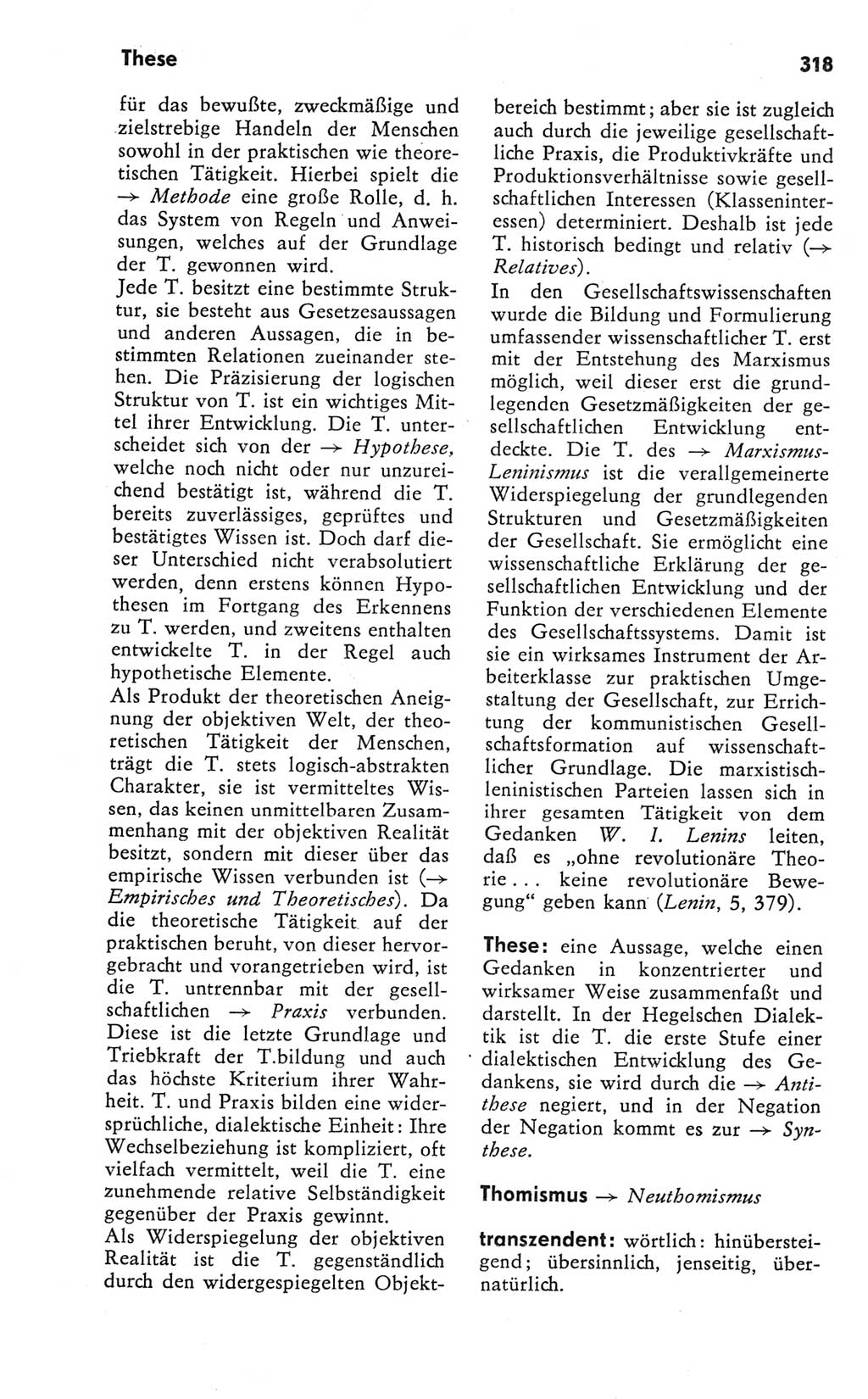 Kleines Wörterbuch der marxistisch-leninistischen Philosophie [Deutsche Demokratische Republik (DDR)] 1981, Seite 318 (Kl. Wb. ML Phil. DDR 1981, S. 318)