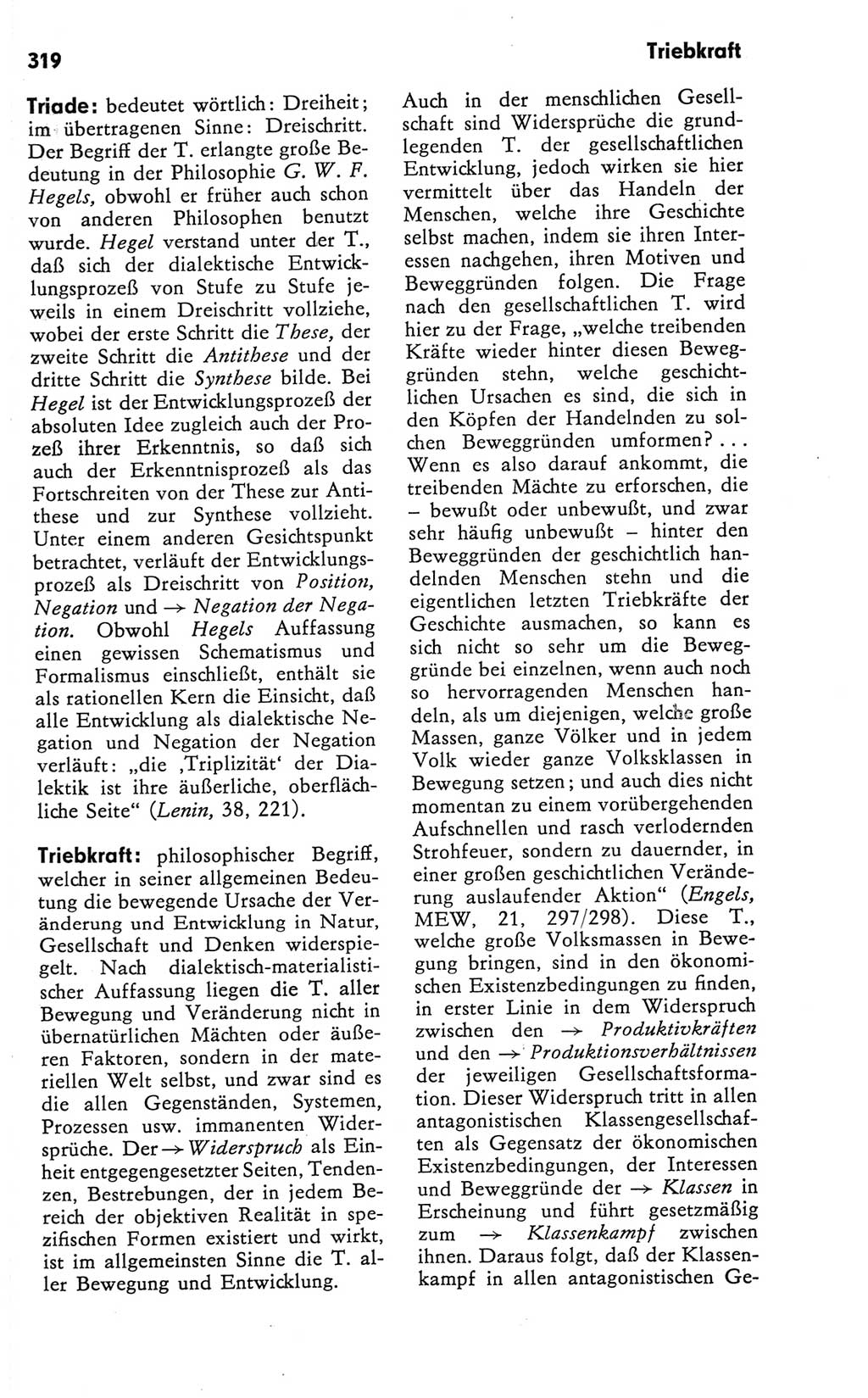 Kleines Wörterbuch der marxistisch-leninistischen Philosophie [Deutsche Demokratische Republik (DDR)] 1981, Seite 319 (Kl. Wb. ML Phil. DDR 1981, S. 319)