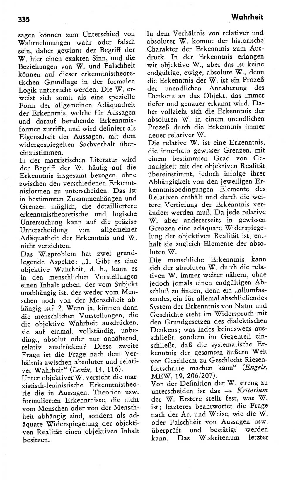 Kleines Wörterbuch der marxistisch-leninistischen Philosophie [Deutsche Demokratische Republik (DDR)] 1981, Seite 335 (Kl. Wb. ML Phil. DDR 1981, S. 335)