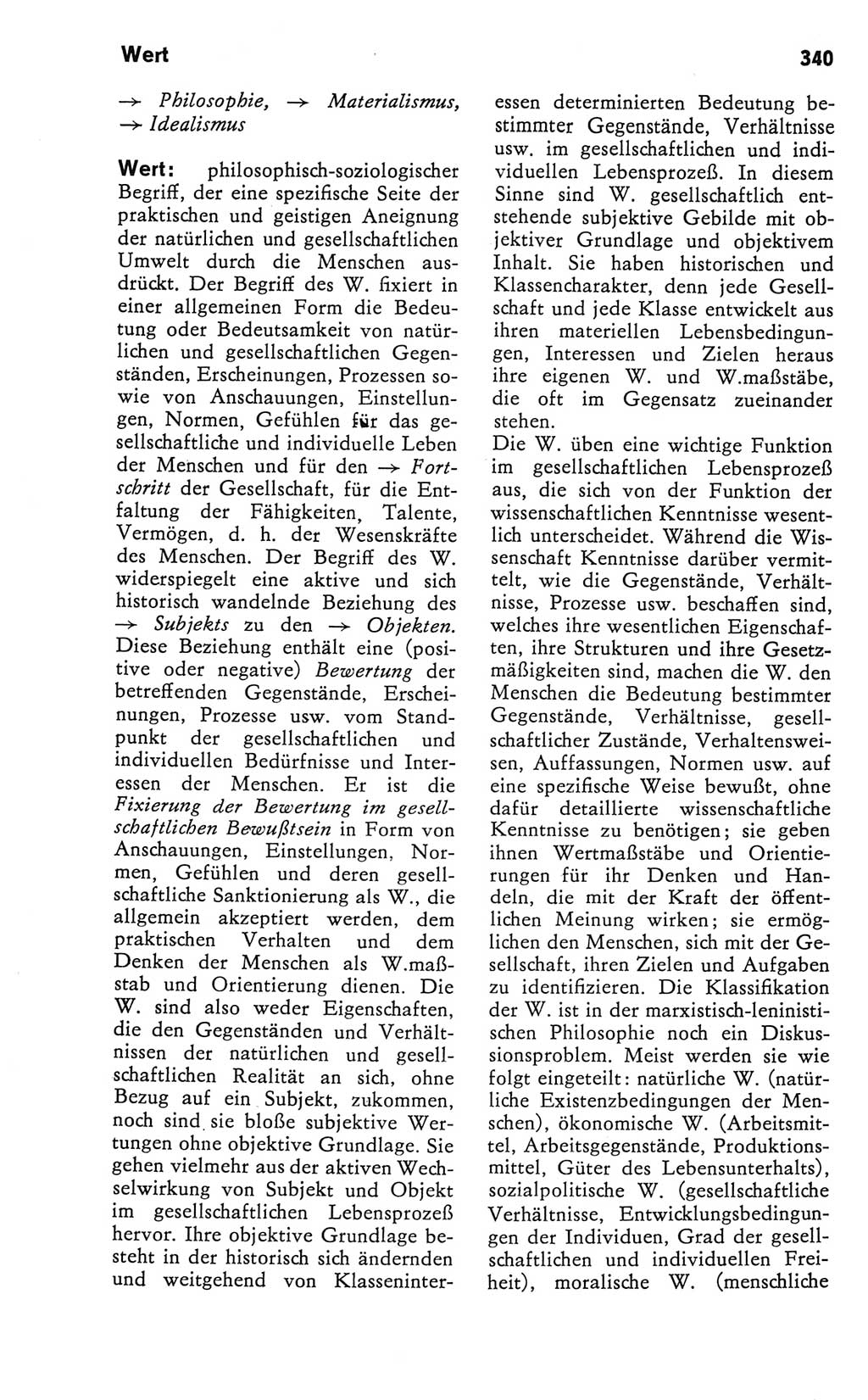 Kleines Wörterbuch der marxistisch-leninistischen Philosophie [Deutsche Demokratische Republik (DDR)] 1981, Seite 340 (Kl. Wb. ML Phil. DDR 1981, S. 340)