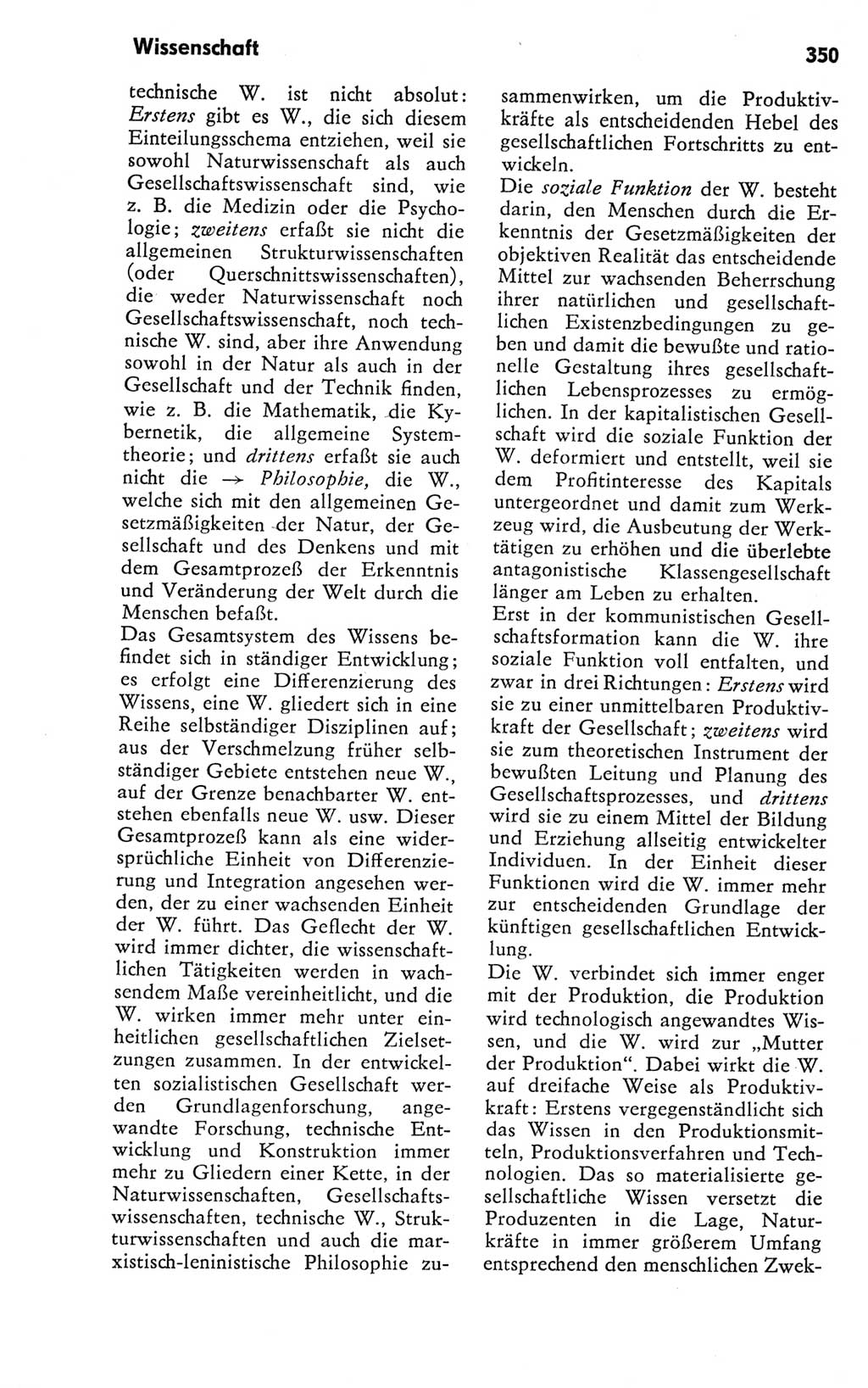 Kleines Wörterbuch der marxistisch-leninistischen Philosophie [Deutsche Demokratische Republik (DDR)] 1981, Seite 350 (Kl. Wb. ML Phil. DDR 1981, S. 350)