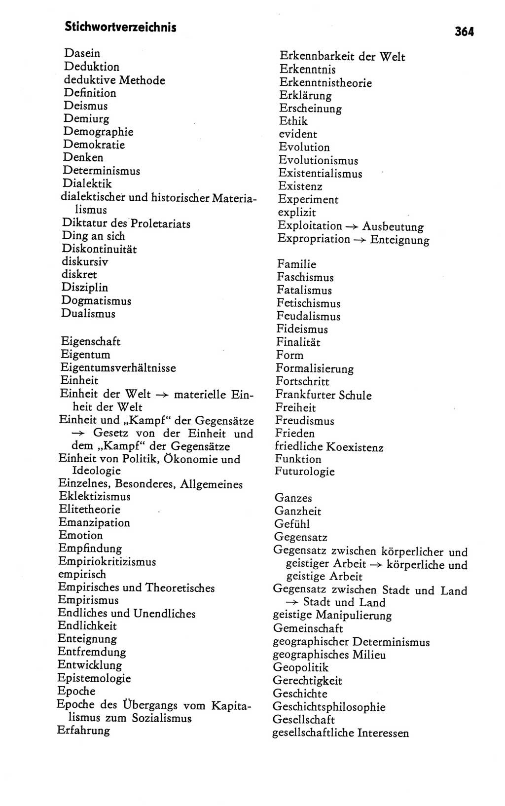 Kleines Wörterbuch der marxistisch-leninistischen Philosophie [Deutsche Demokratische Republik (DDR)] 1981, Seite 364 (Kl. Wb. ML Phil. DDR 1981, S. 364)