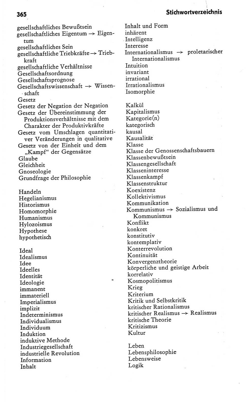 Kleines Wörterbuch der marxistisch-leninistischen Philosophie [Deutsche Demokratische Republik (DDR)] 1981, Seite 365 (Kl. Wb. ML Phil. DDR 1981, S. 365)