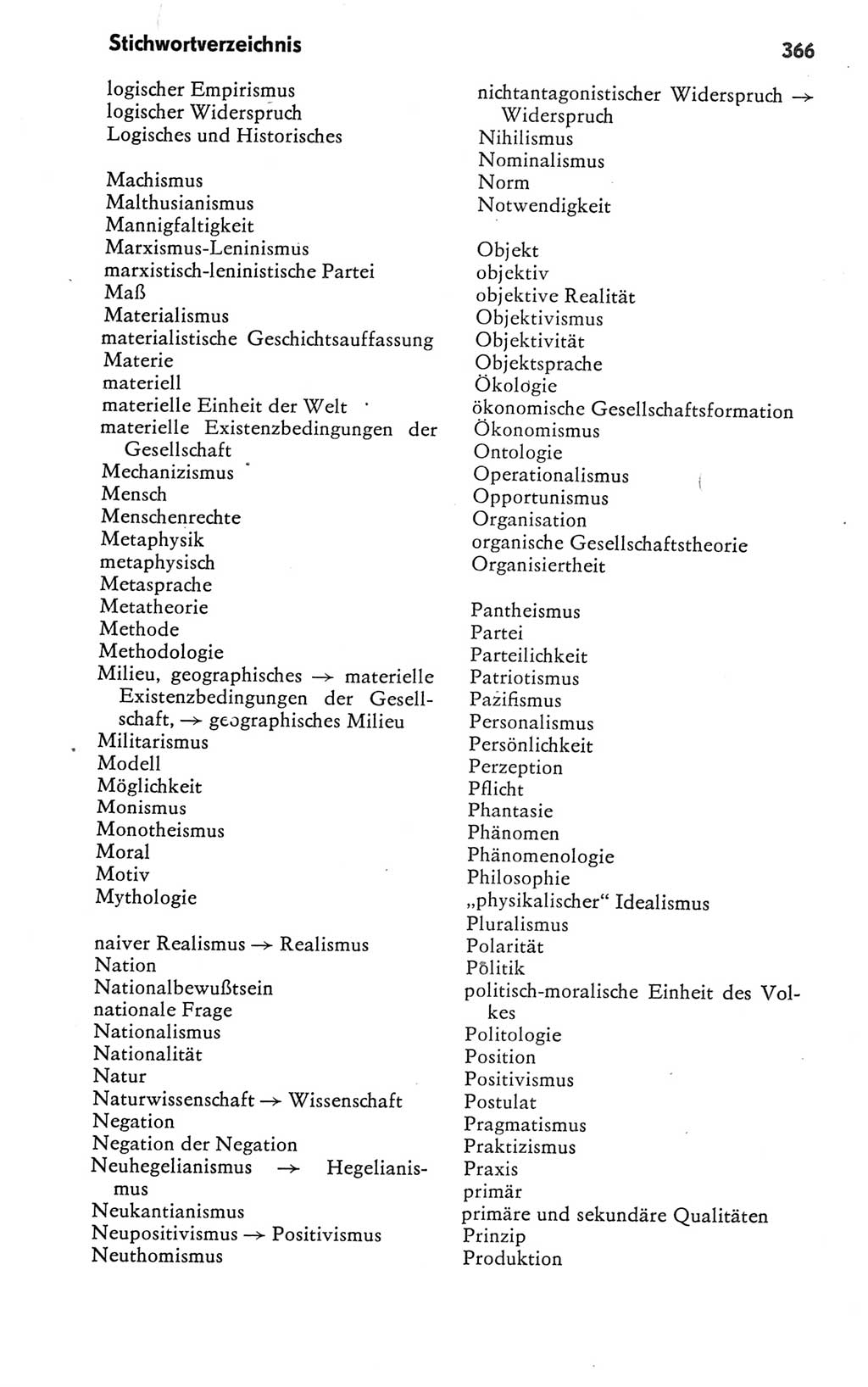 Kleines Wörterbuch der marxistisch-leninistischen Philosophie [Deutsche Demokratische Republik (DDR)] 1981, Seite 366 (Kl. Wb. ML Phil. DDR 1981, S. 366)