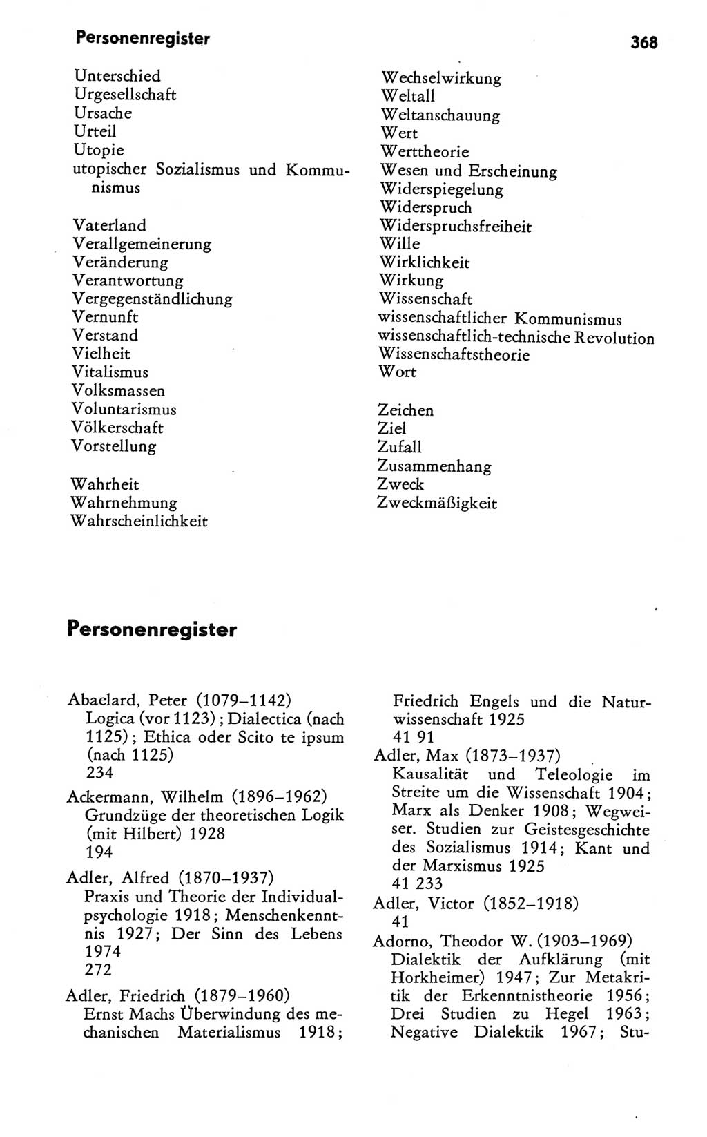 Kleines Wörterbuch der marxistisch-leninistischen Philosophie [Deutsche Demokratische Republik (DDR)] 1981, Seite 368 (Kl. Wb. ML Phil. DDR 1981, S. 368)