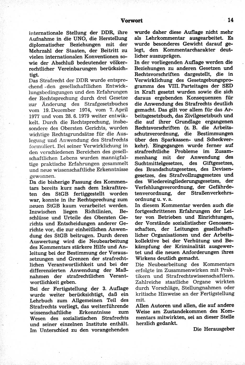 Strafrecht der Deutschen Demokratischen Republik (DDR), Kommentar zum Strafgesetzbuch (StGB) 1981, Seite 14 (Strafr. DDR Komm. StGB 1981, S. 14)