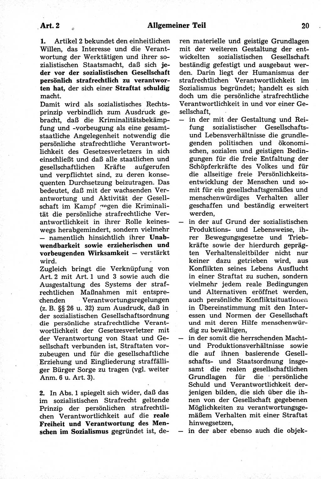 Strafrecht der Deutschen Demokratischen Republik (DDR), Kommentar zum Strafgesetzbuch (StGB) 1981, Seite 20 (Strafr. DDR Komm. StGB 1981, S. 20)