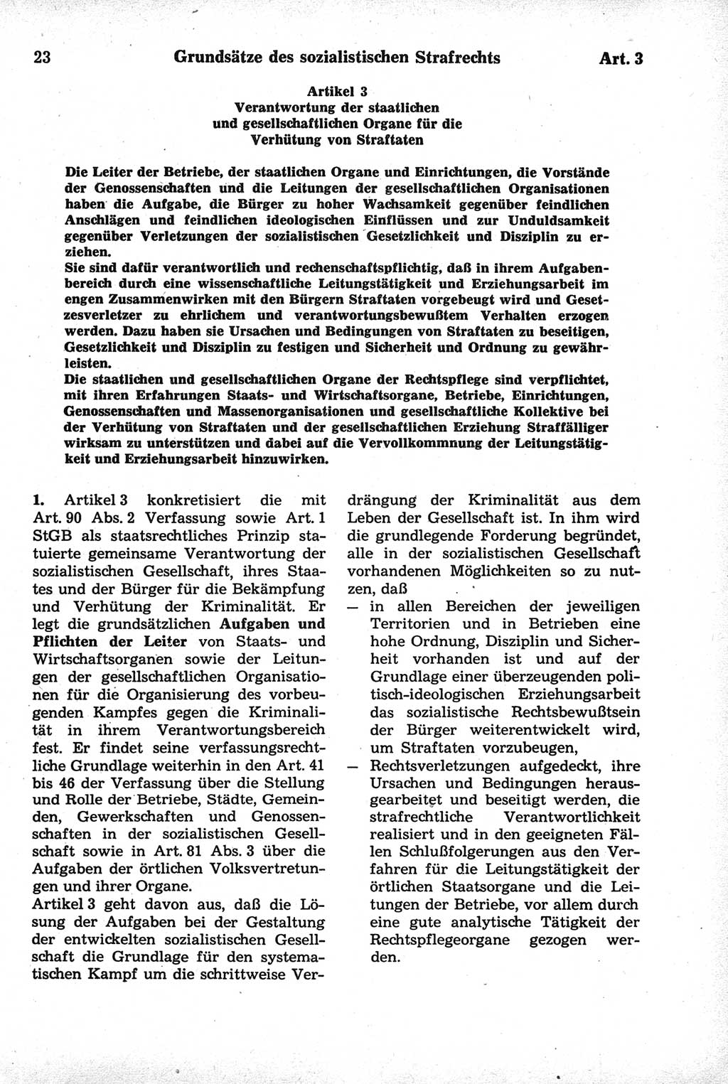 Strafrecht der Deutschen Demokratischen Republik (DDR), Kommentar zum Strafgesetzbuch (StGB) 1981, Seite 23 (Strafr. DDR Komm. StGB 1981, S. 23)