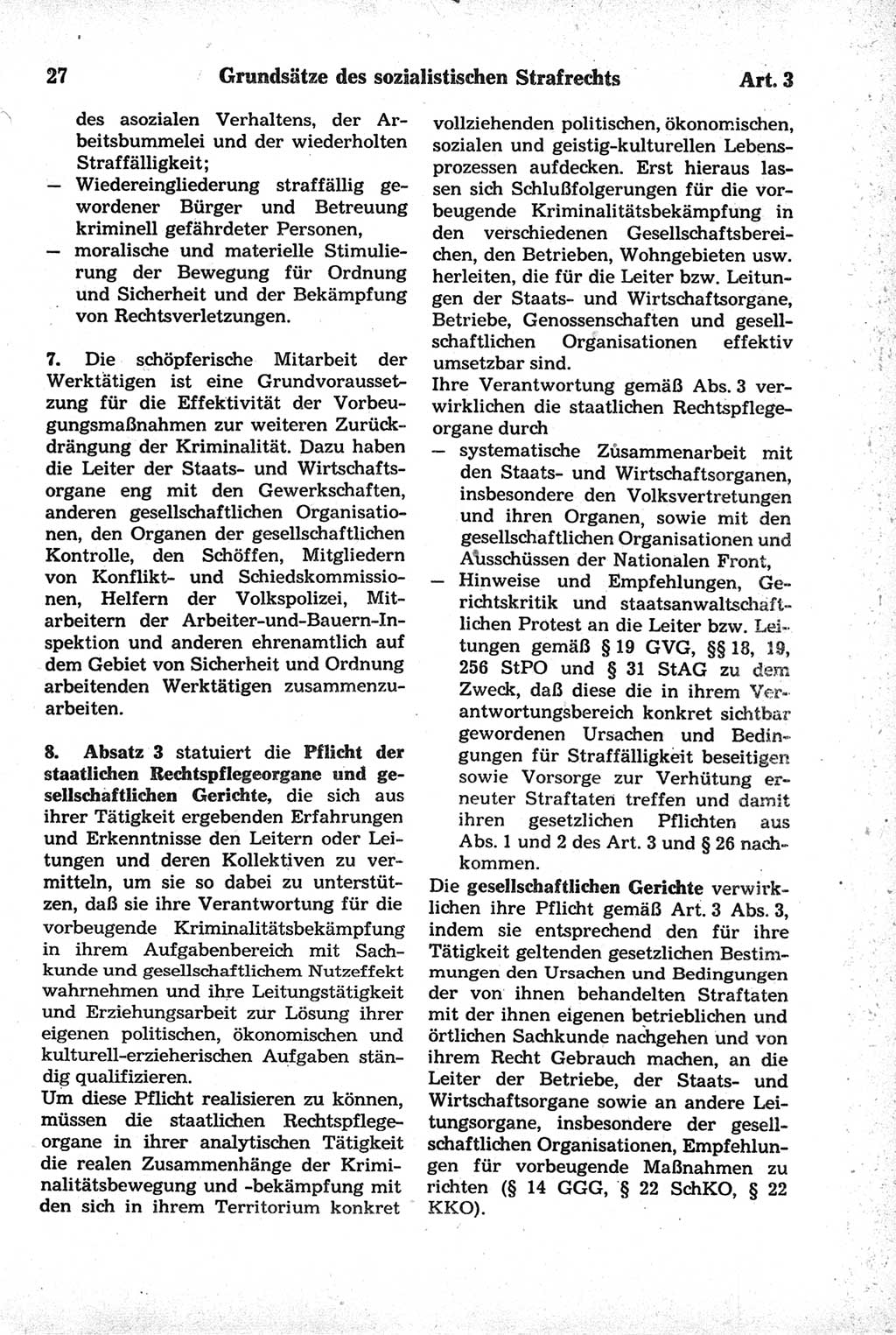 Strafrecht der Deutschen Demokratischen Republik (DDR), Kommentar zum Strafgesetzbuch (StGB) 1981, Seite 27 (Strafr. DDR Komm. StGB 1981, S. 27)