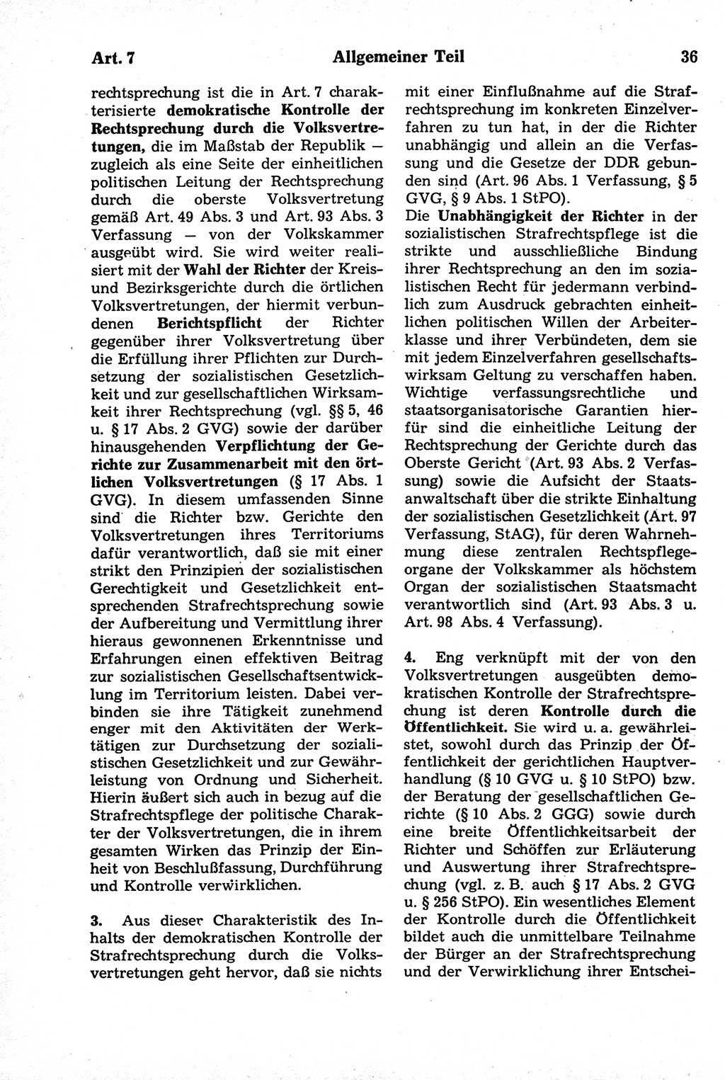 Strafrecht der Deutschen Demokratischen Republik (DDR), Kommentar zum Strafgesetzbuch (StGB) 1981, Seite 36 (Strafr. DDR Komm. StGB 1981, S. 36)