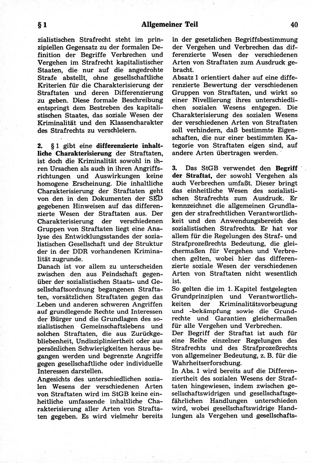 Strafrecht der Deutschen Demokratischen Republik (DDR), Kommentar zum Strafgesetzbuch (StGB) 1981, Seite 40 (Strafr. DDR Komm. StGB 1981, S. 40)