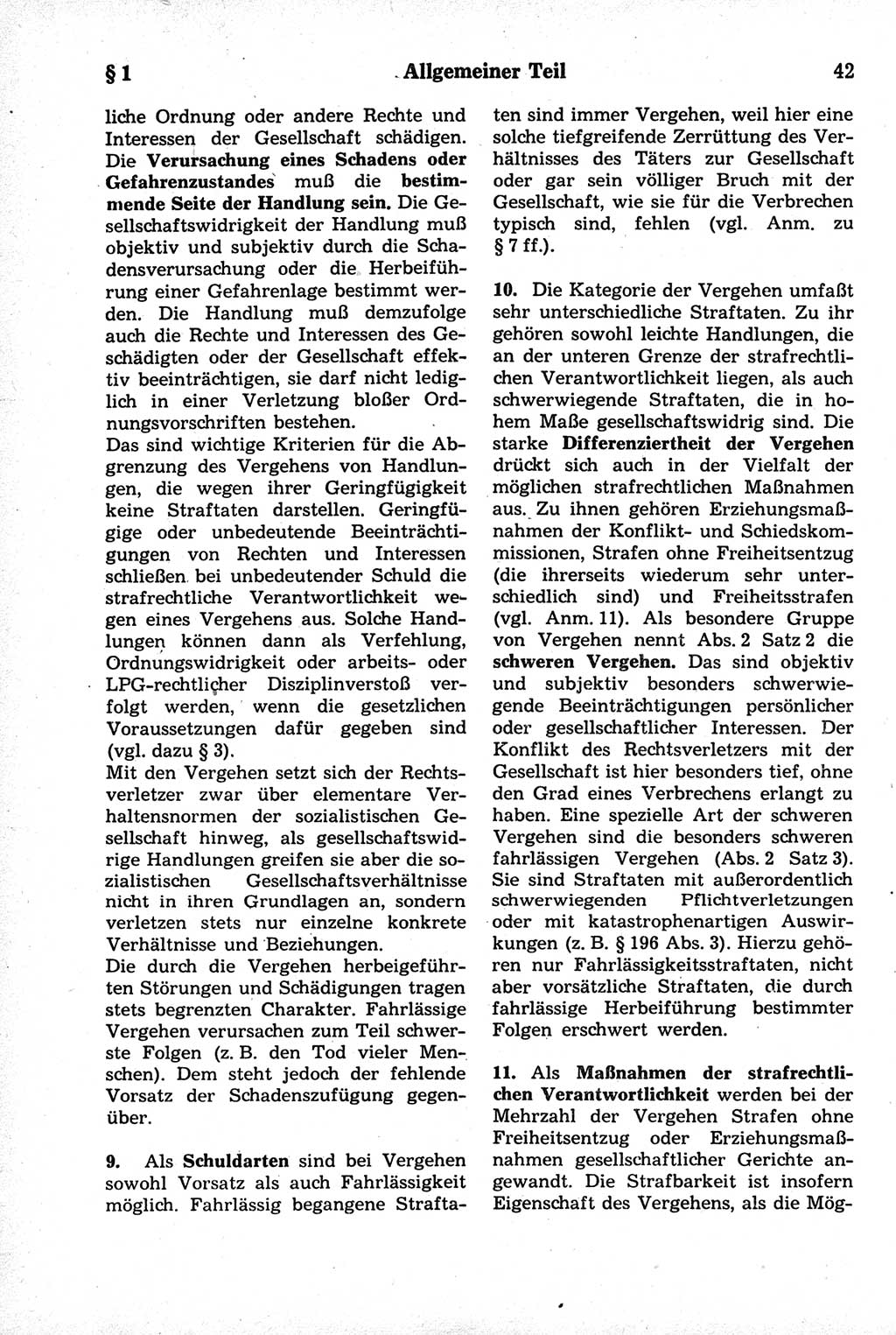 Strafrecht der Deutschen Demokratischen Republik (DDR), Kommentar zum Strafgesetzbuch (StGB) 1981, Seite 42 (Strafr. DDR Komm. StGB 1981, S. 42)
