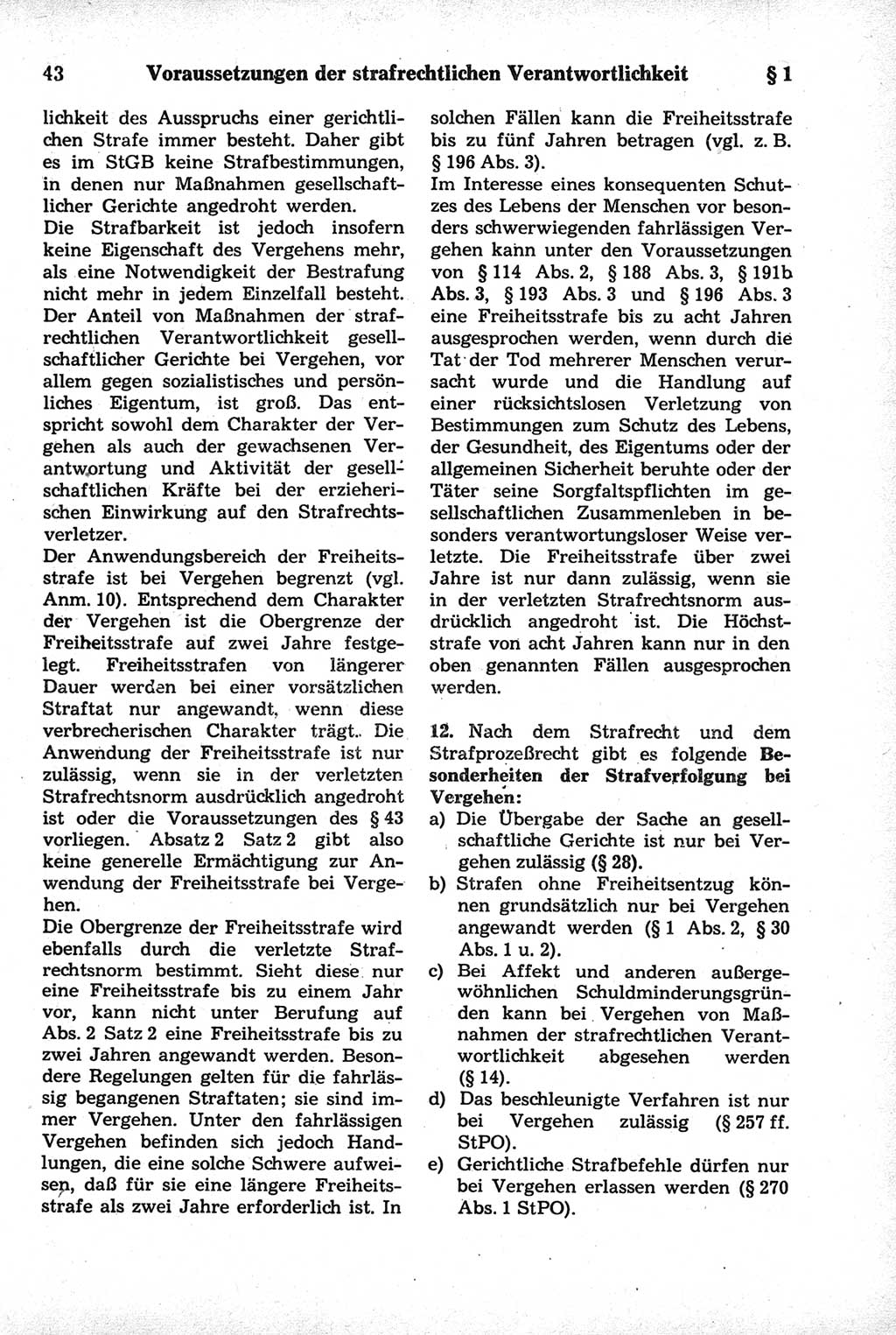 Strafrecht der Deutschen Demokratischen Republik (DDR), Kommentar zum Strafgesetzbuch (StGB) 1981, Seite 43 (Strafr. DDR Komm. StGB 1981, S. 43)