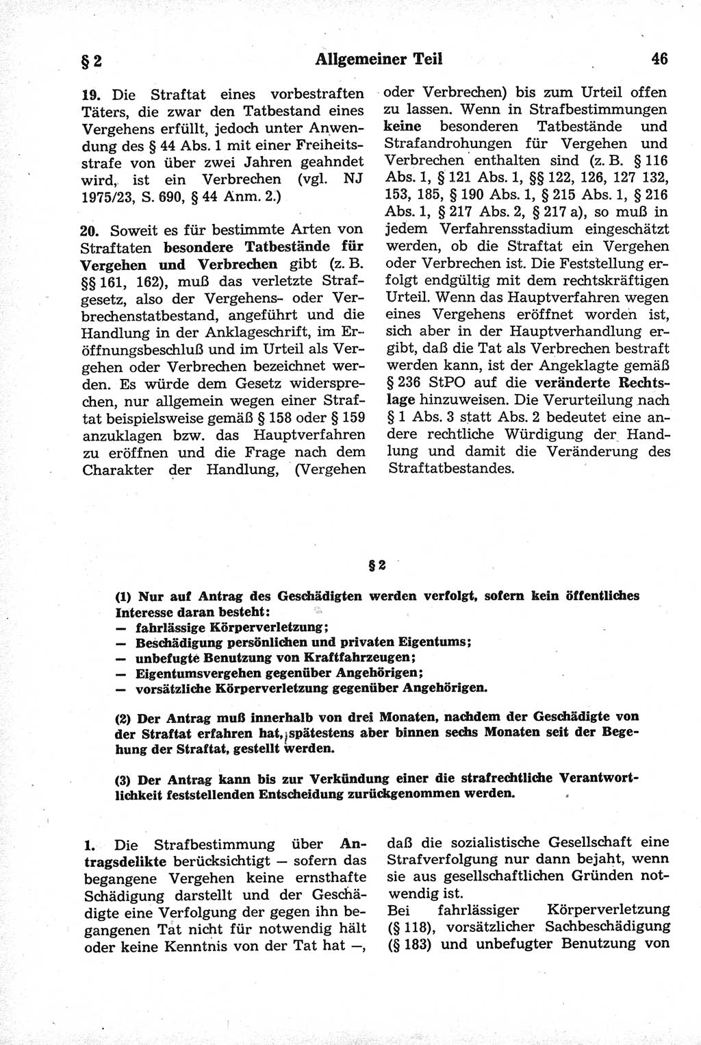 Strafrecht der Deutschen Demokratischen Republik (DDR), Kommentar zum Strafgesetzbuch (StGB) 1981, Seite 46 (Strafr. DDR Komm. StGB 1981, S. 46)