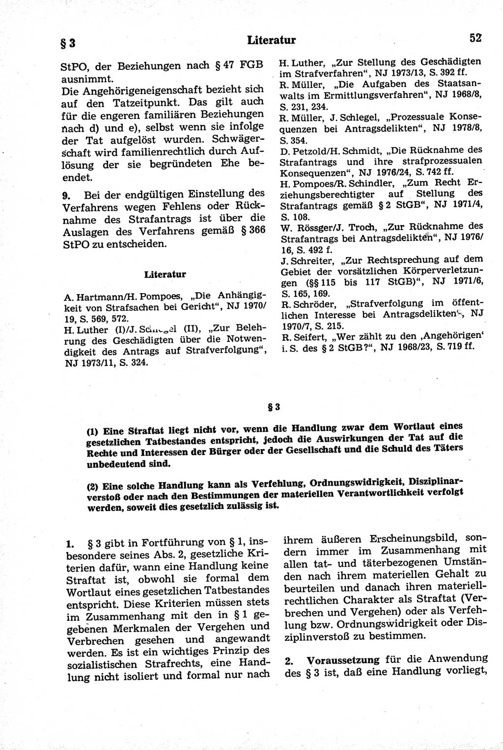 Strafrecht der Deutschen Demokratischen Republik (DDR), Kommentar zum Strafgesetzbuch (StGB) 1981, Seite 52 (Strafr. DDR Komm. StGB 1981, S. 52)