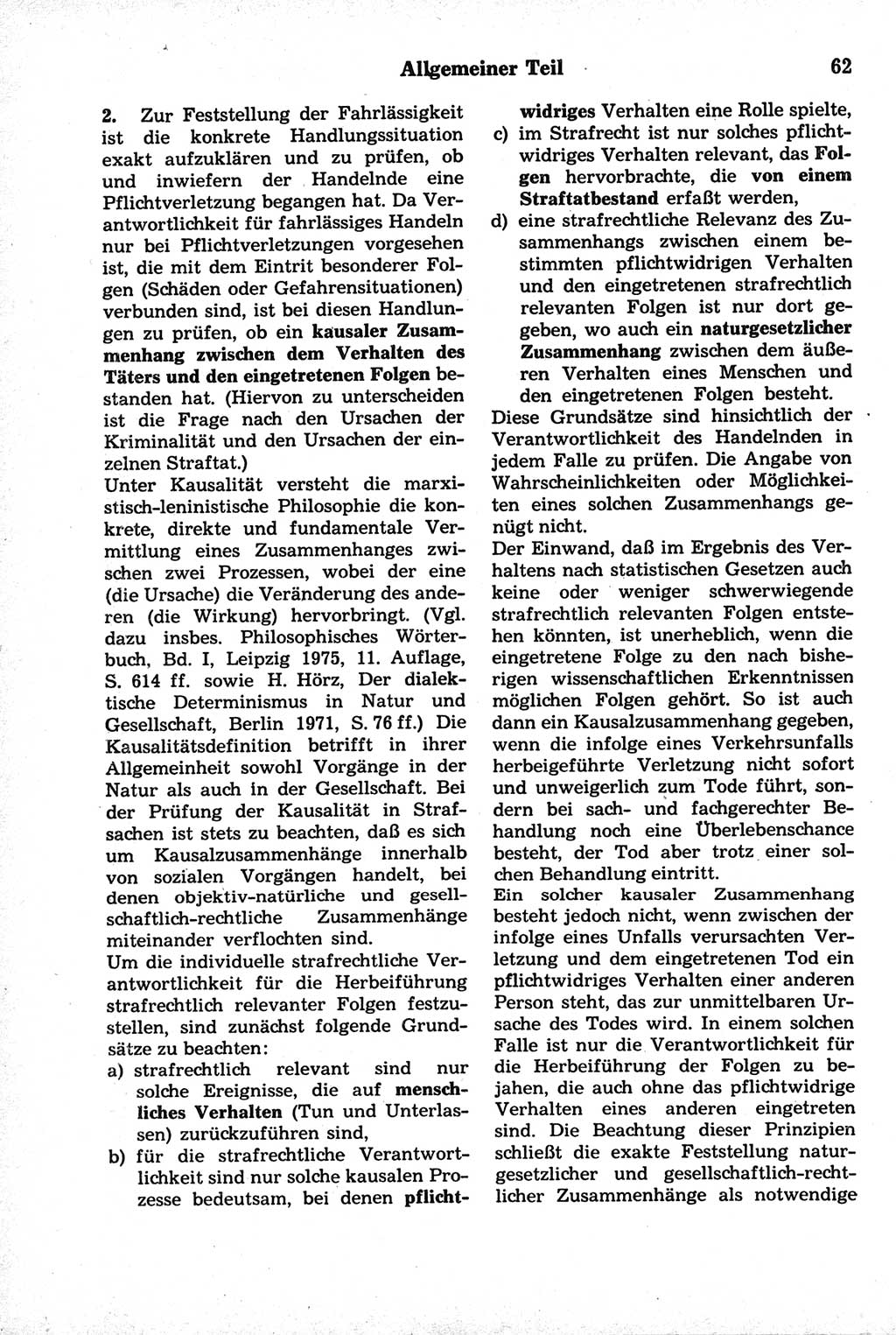 Strafrecht der Deutschen Demokratischen Republik (DDR), Kommentar zum Strafgesetzbuch (StGB) 1981, Seite 62 (Strafr. DDR Komm. StGB 1981, S. 62)